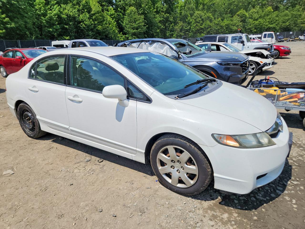 2010 Honda Civic Lx White vin: 2HGFA1F52AH521851
