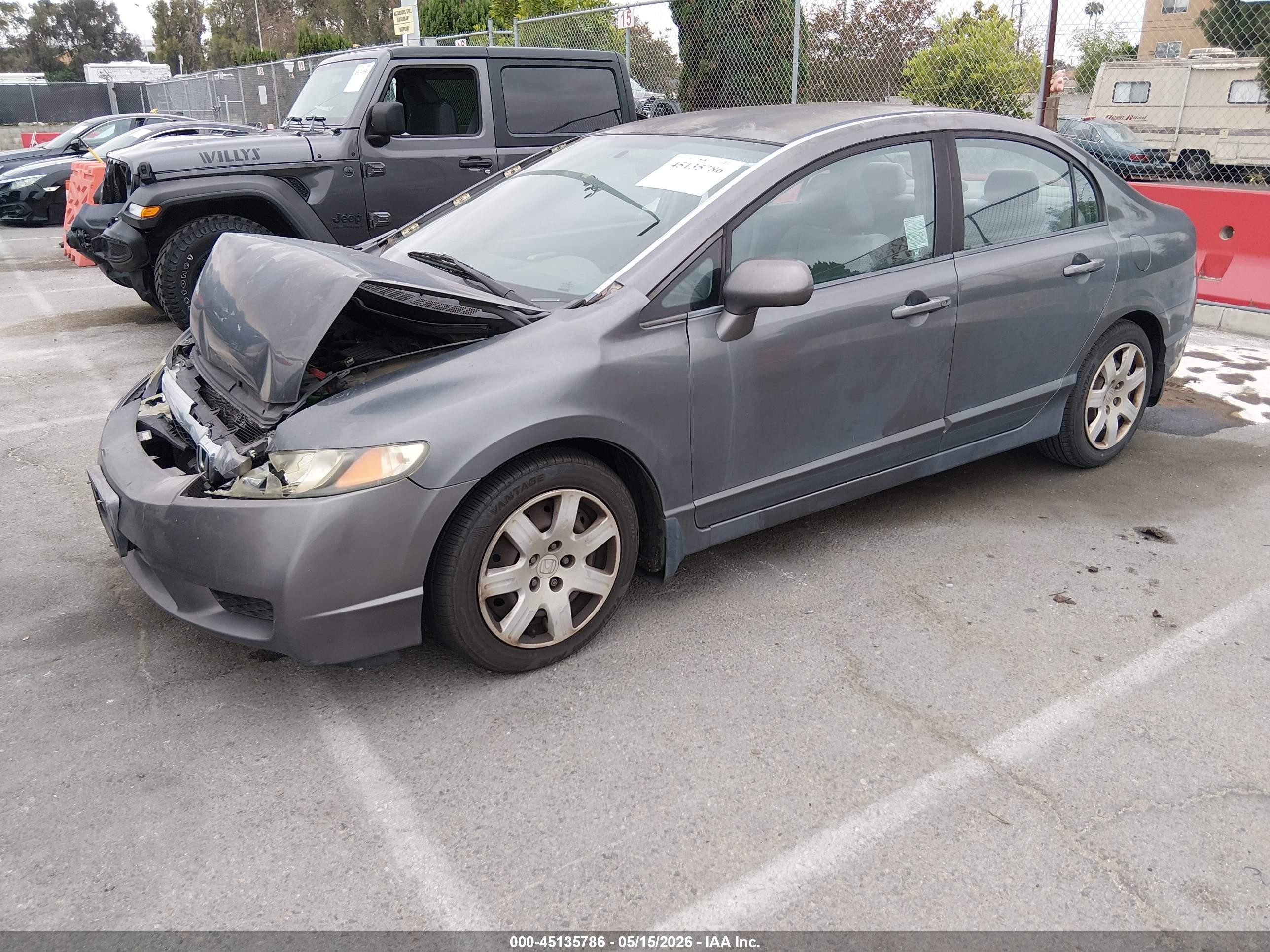 2010 Honda Civic Lx Gray vin: 2HGFA1F52AH585422