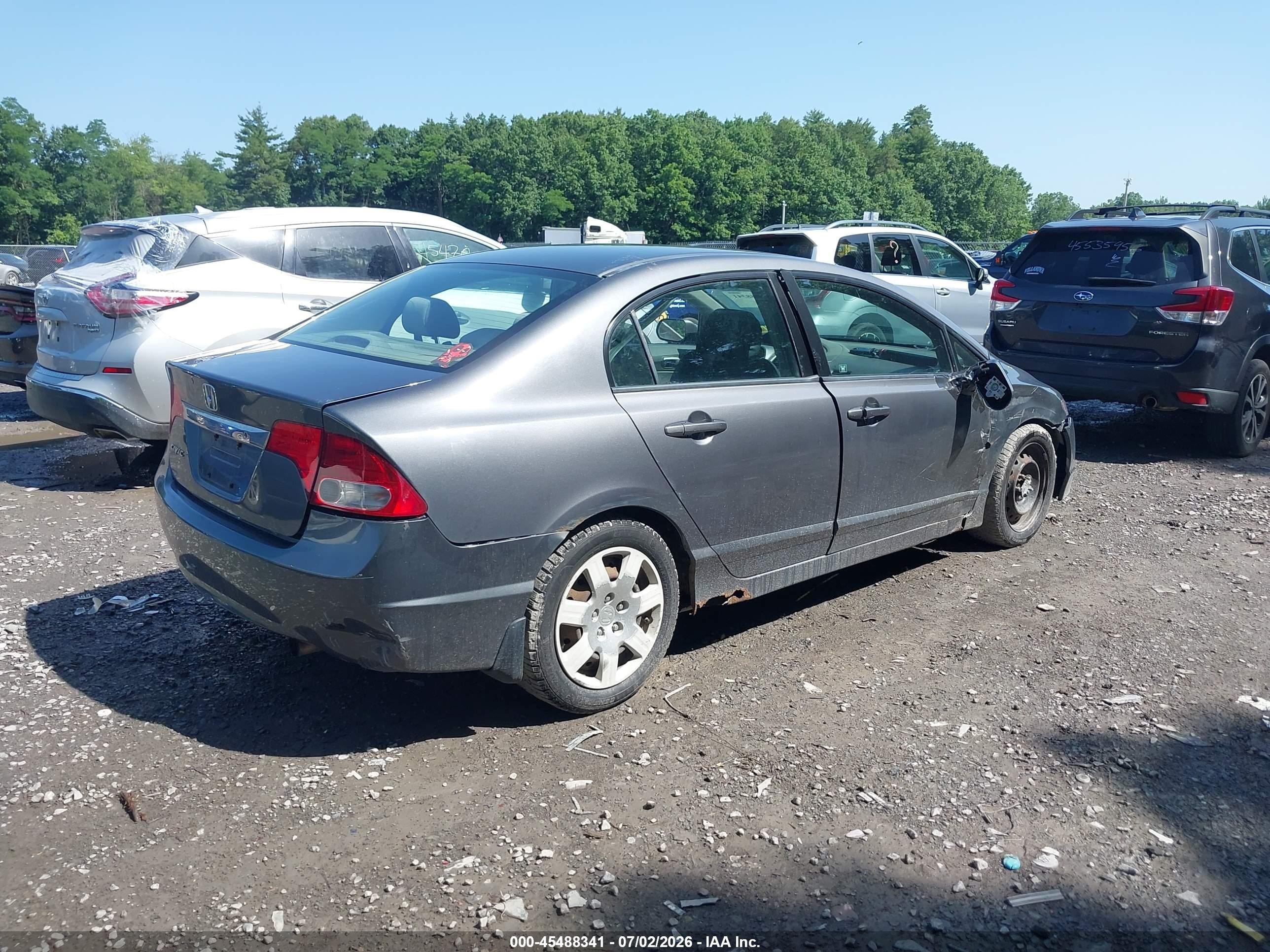 2011 Honda Civic Lx Gray vin: 2HGFA1F52BH307928