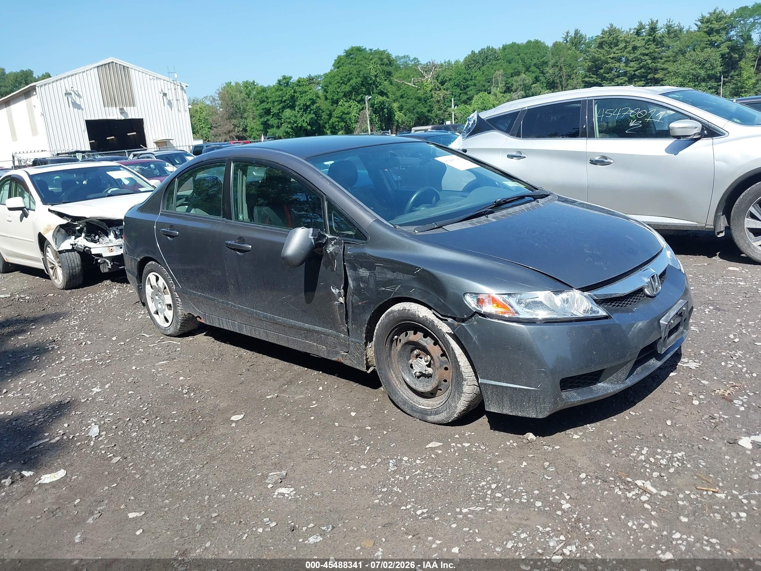 2011 Honda Civic Lx Gray vin: 2HGFA1F52BH307928