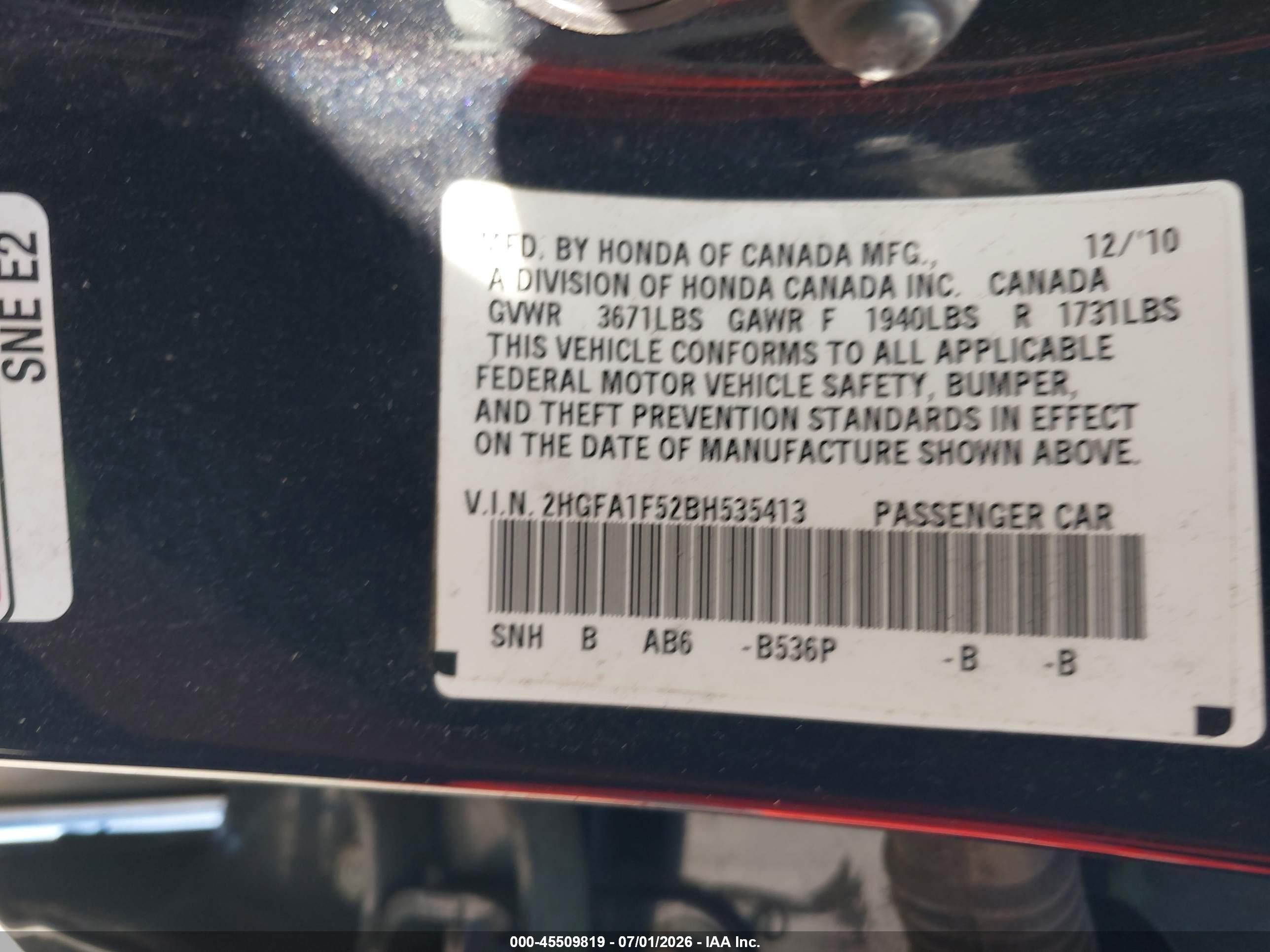 2011 Honda Civic Lx Синий vin: 2HGFA1F52BH535413