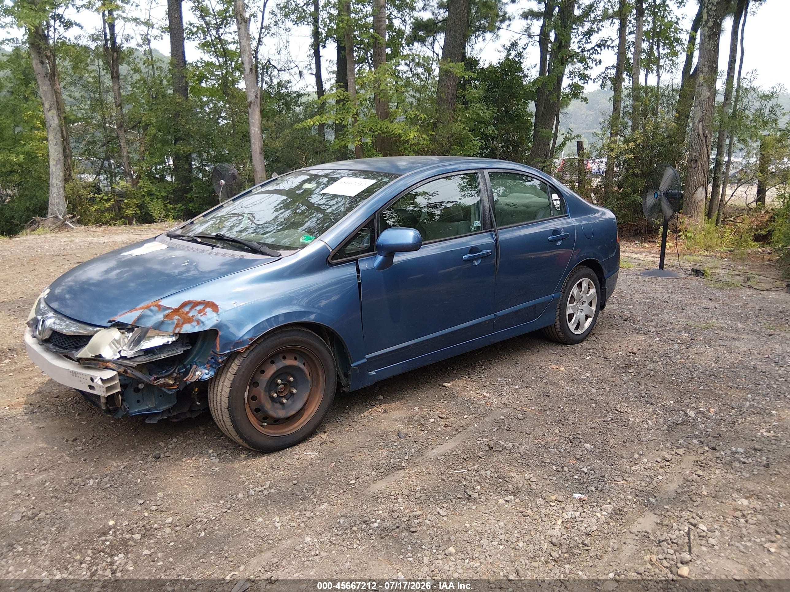 2010 Honda Civic Lx Blue vin: 2HGFA1F53AH312795