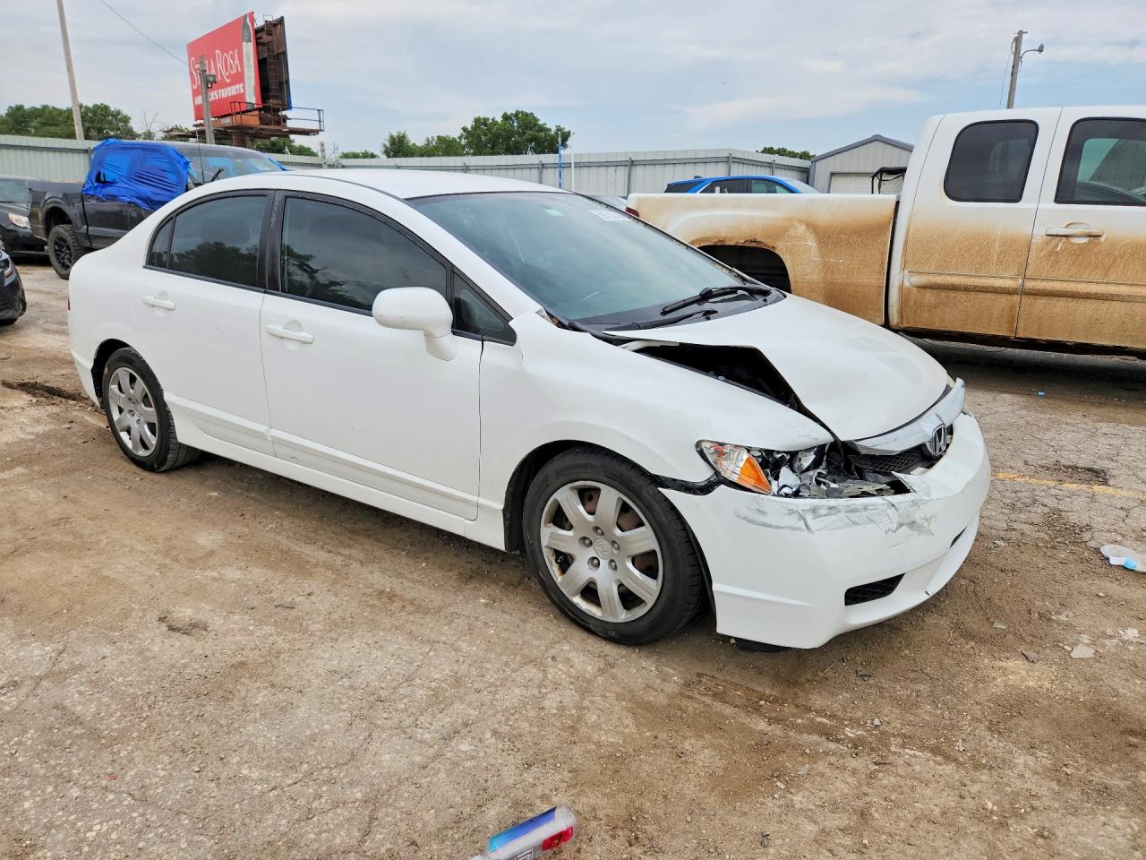 2010 Honda Civic Lx White vin: 2HGFA1F53AH515475