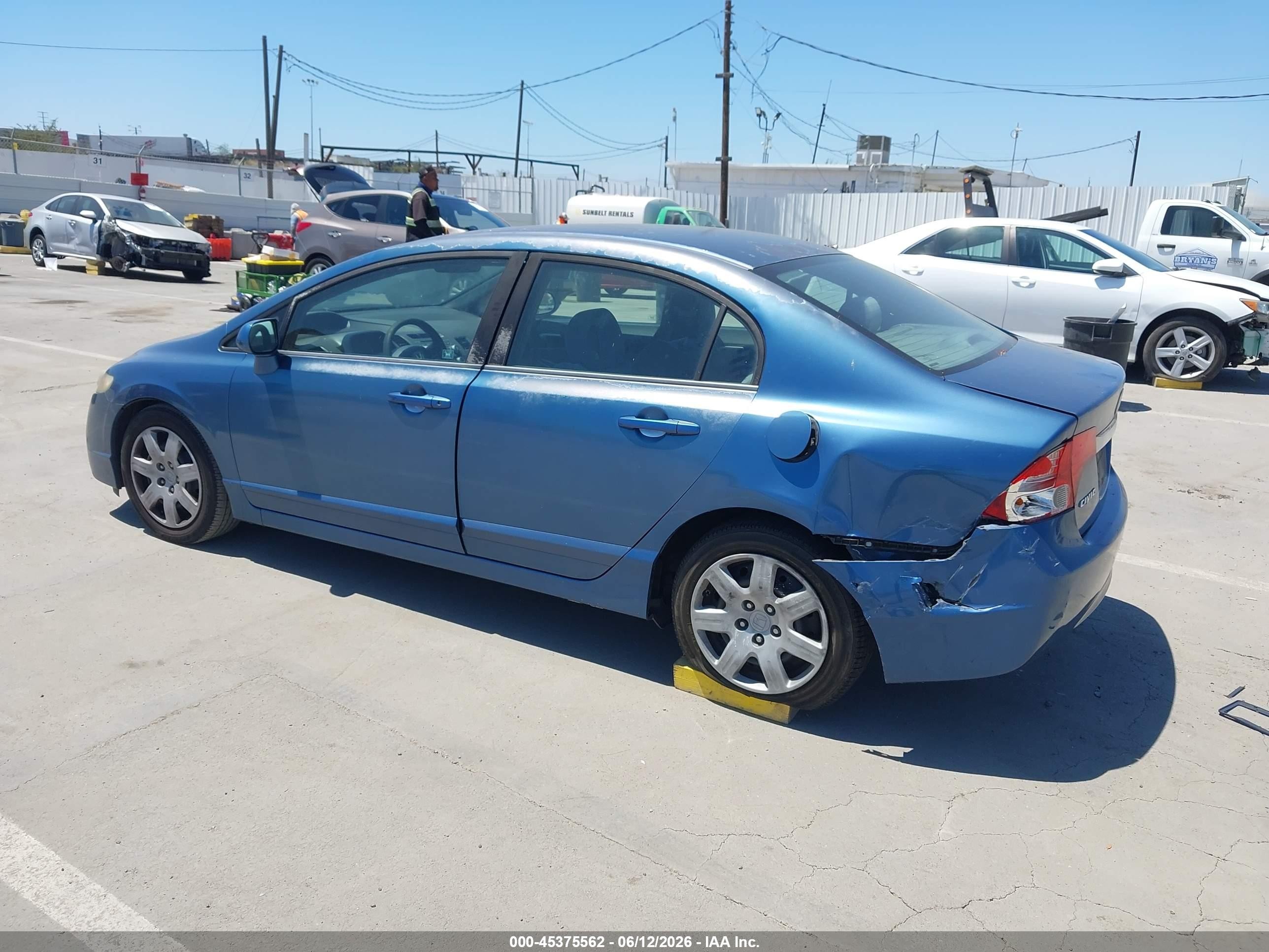 2011 Honda Civic Lx Blue vin: 2HGFA1F53BH506695
