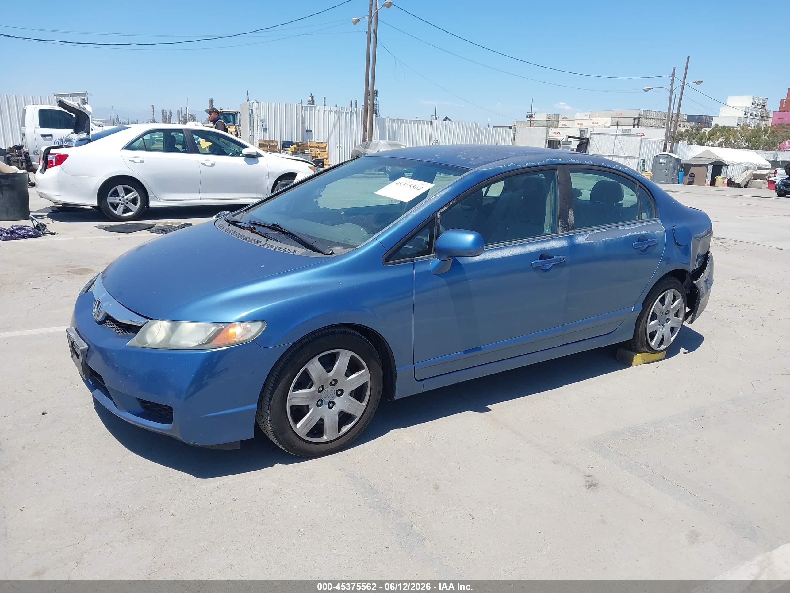 2011 Honda Civic Lx Blue vin: 2HGFA1F53BH506695