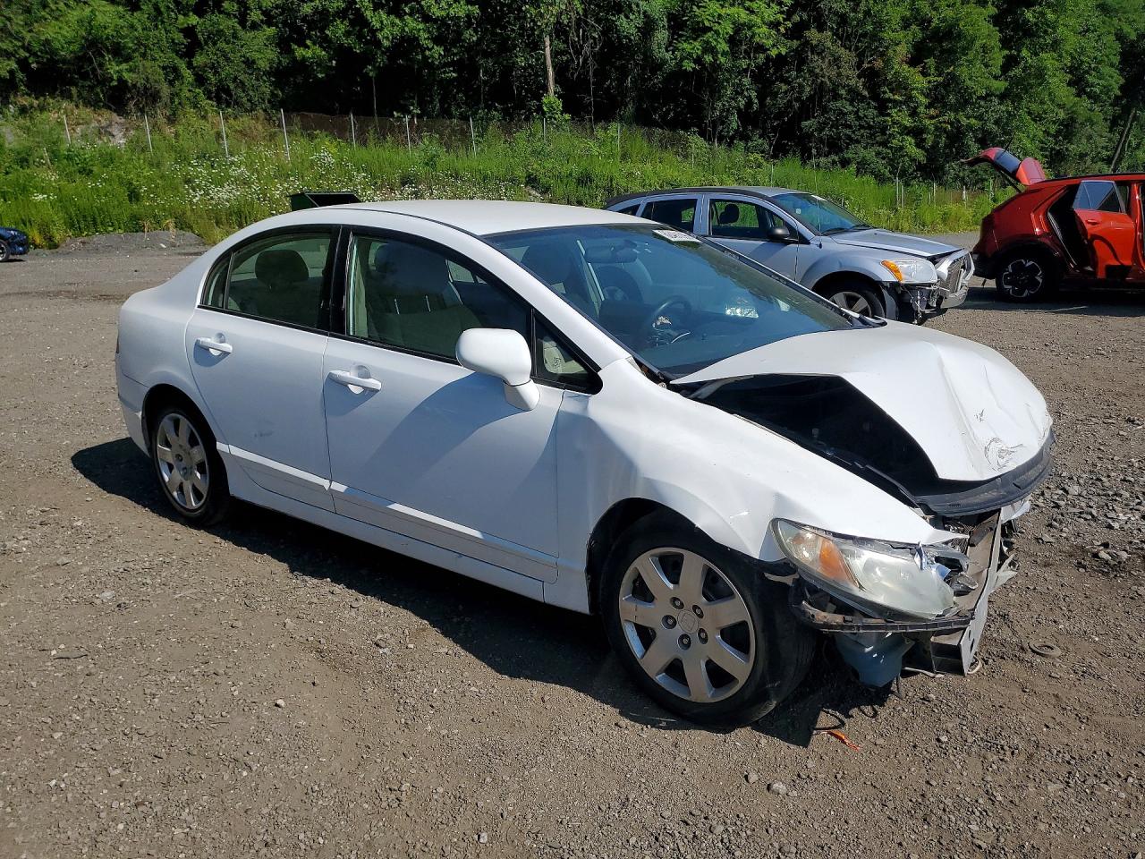 2011 Honda Civic Lx White vin: 2HGFA1F53BH510939