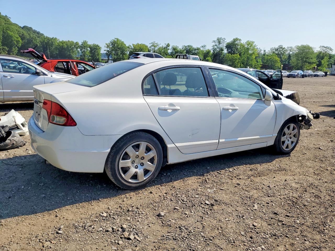 2011 Honda Civic Lx White vin: 2HGFA1F53BH510939