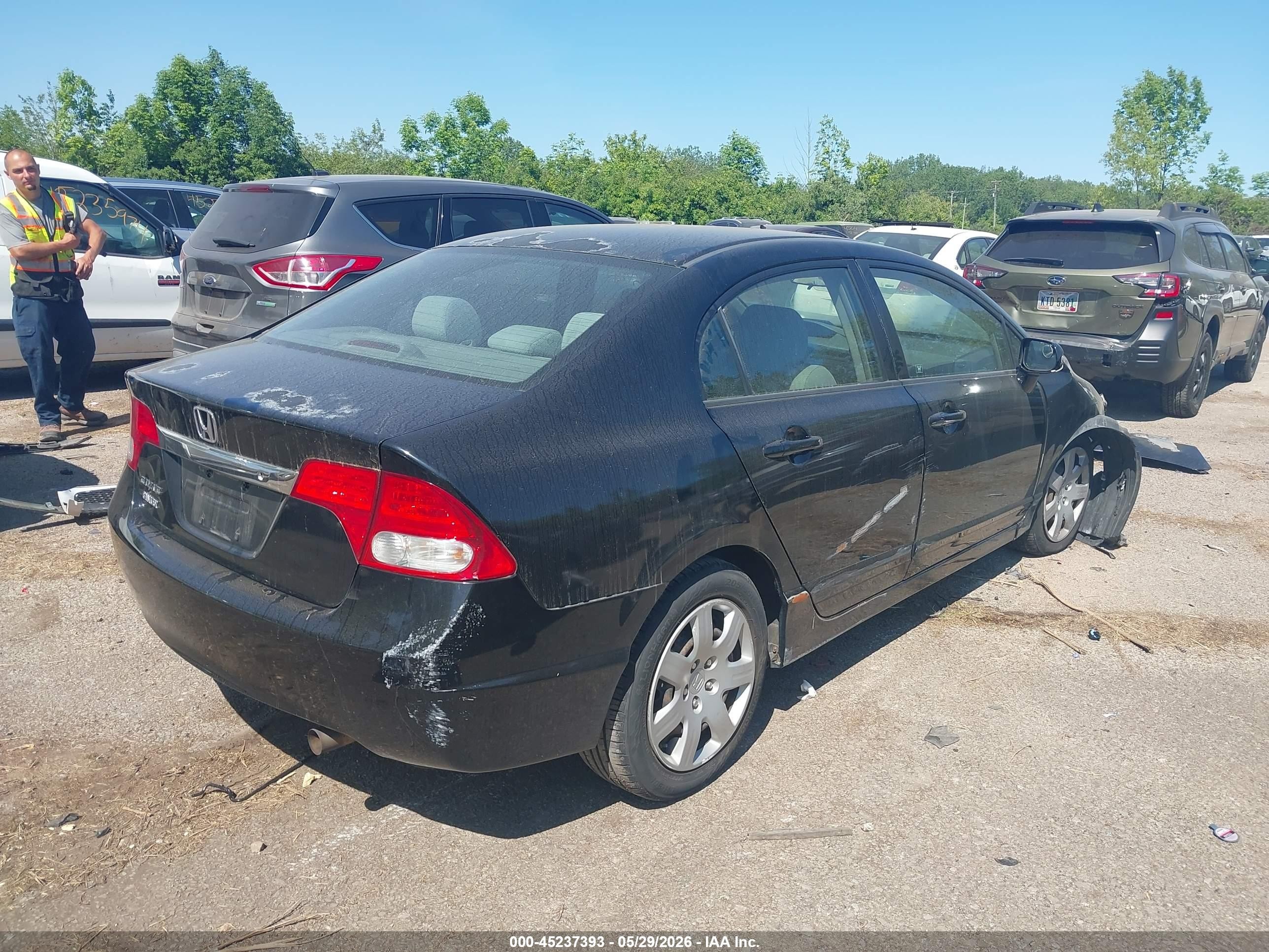 2011 Honda Civic Lx Black vin: 2HGFA1F53BH527269