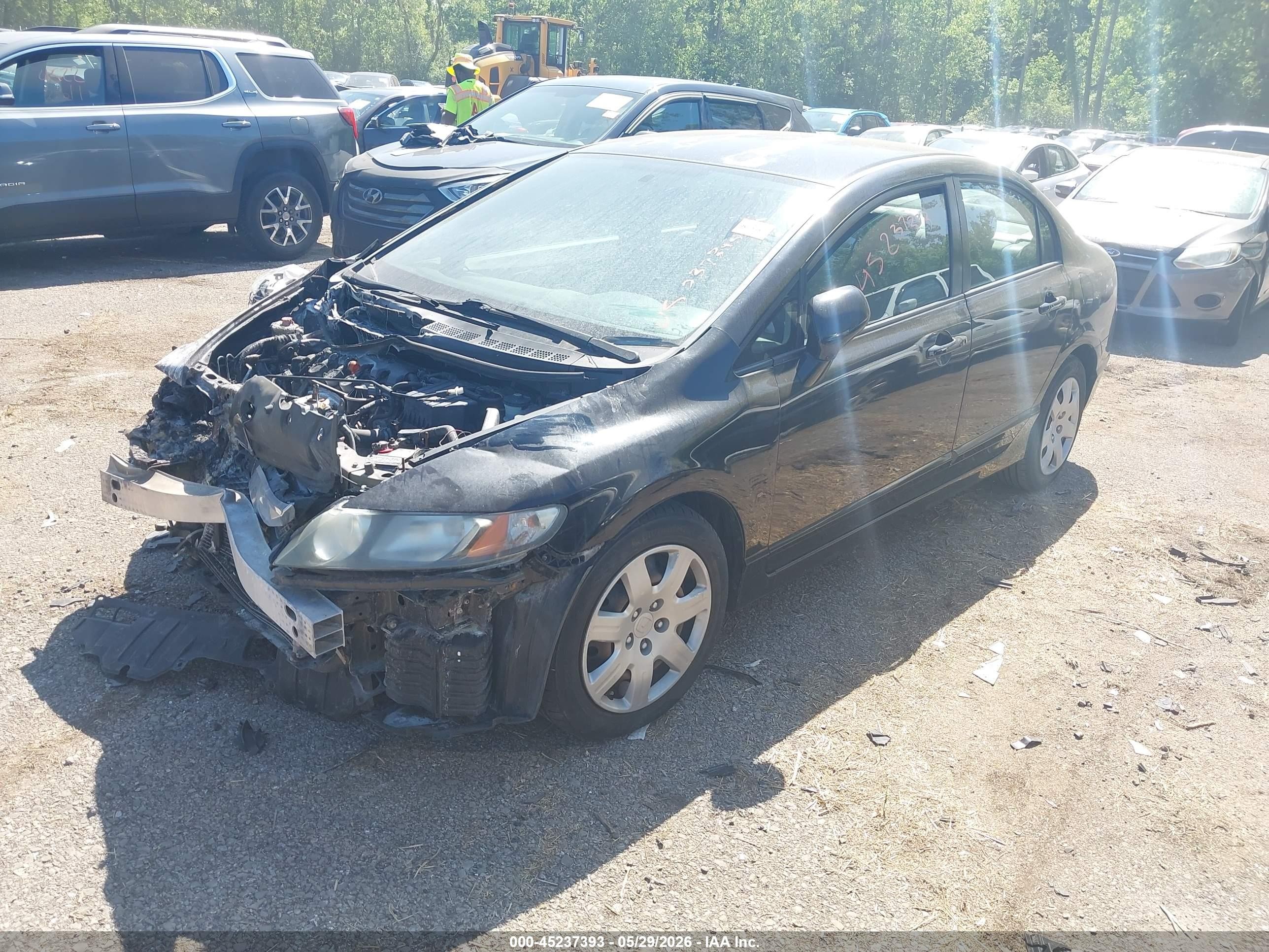 2011 Honda Civic Lx Black vin: 2HGFA1F53BH527269