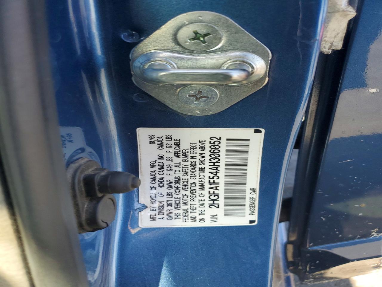 2010 Honda Civic Lx Blue vin: 2HGFA1F54AH306052