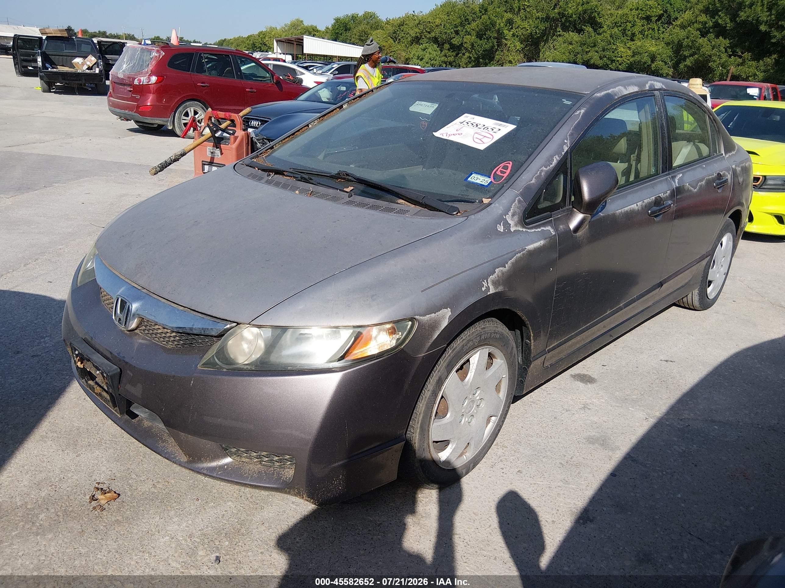 2010 Honda Civic Lx Gray vin: 2HGFA1F54AH546072