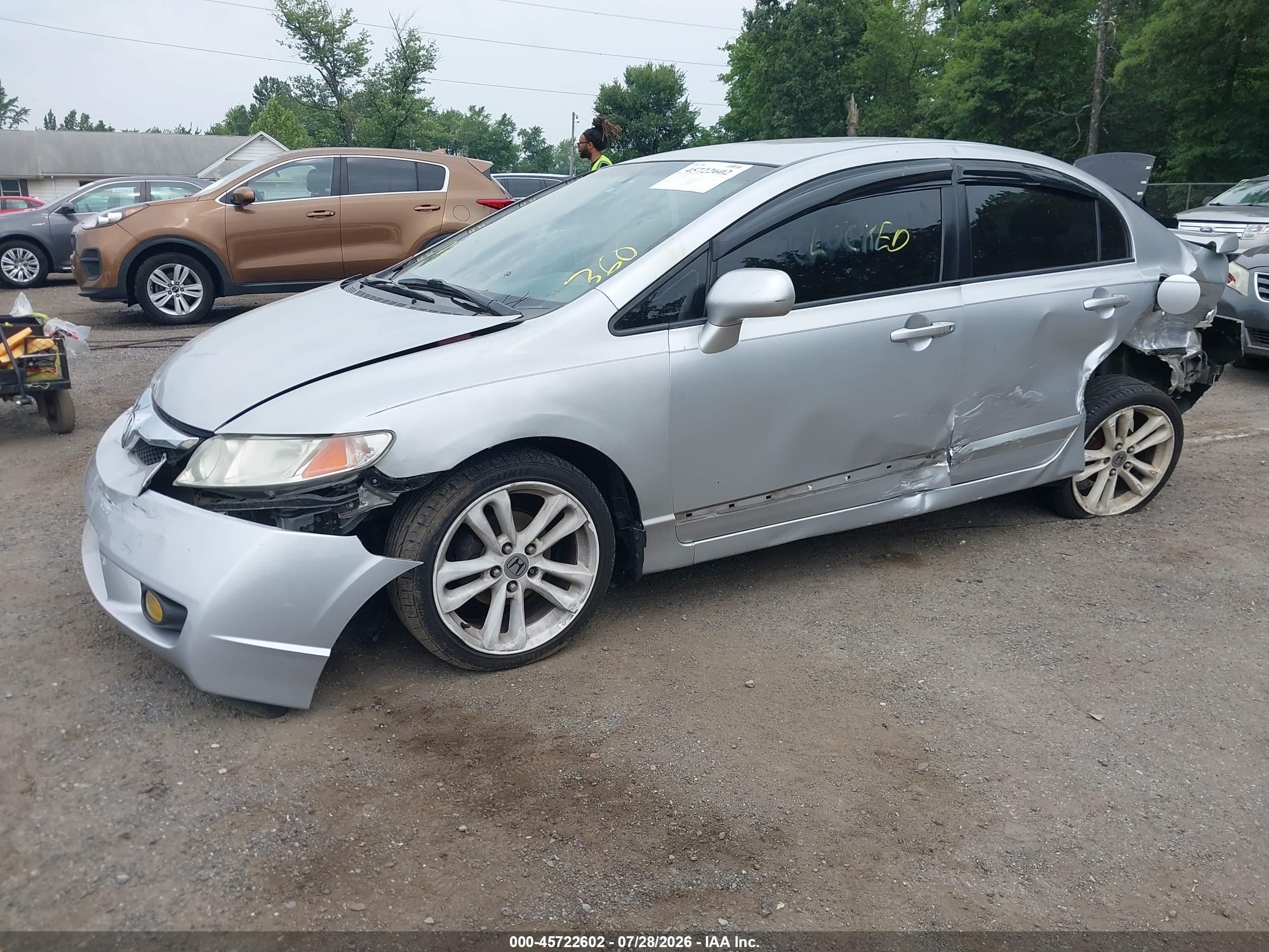 2011 Honda Civic Lx Silver vin: 2HGFA1F54BH505653