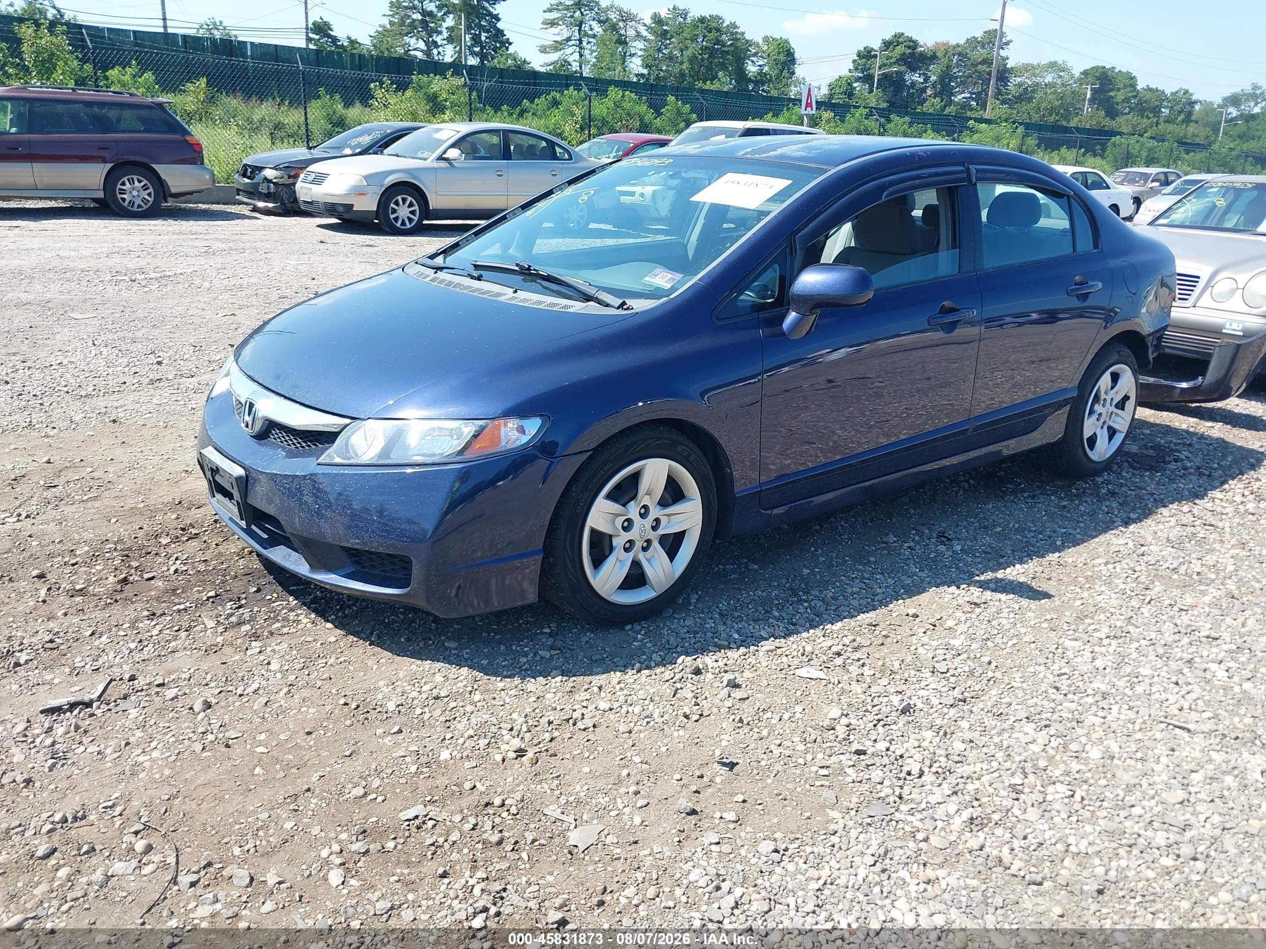 2011 Honda Civic Lx Blue vin: 2HGFA1F54BH550124