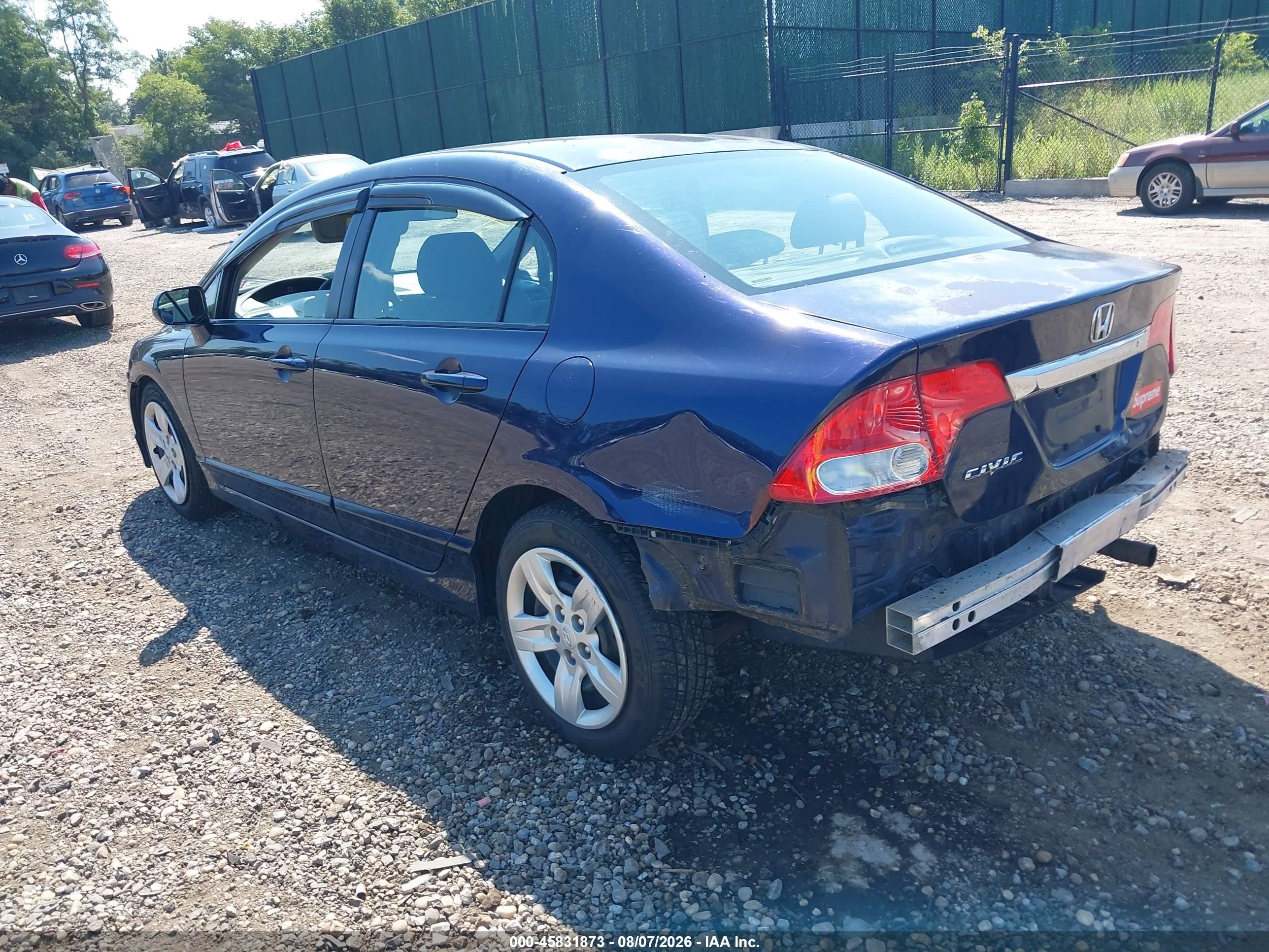 2011 Honda Civic Lx Blue vin: 2HGFA1F54BH550124