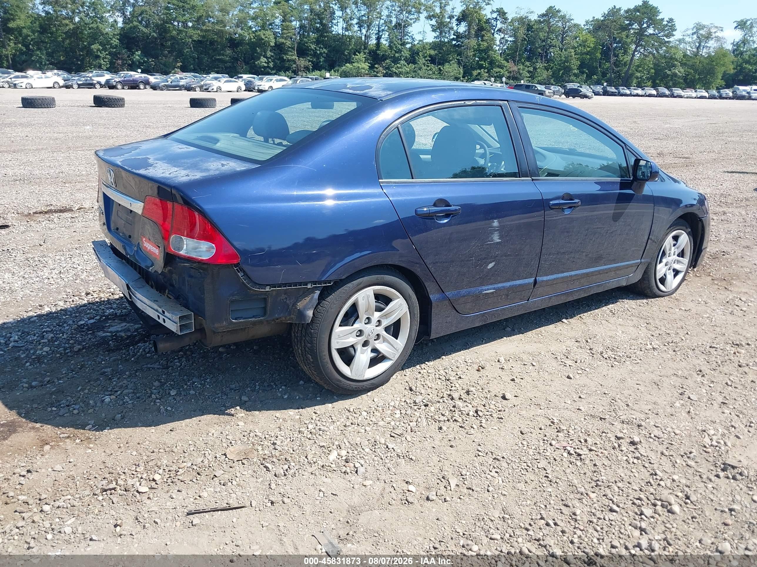 2011 Honda Civic Lx Blue vin: 2HGFA1F54BH550124