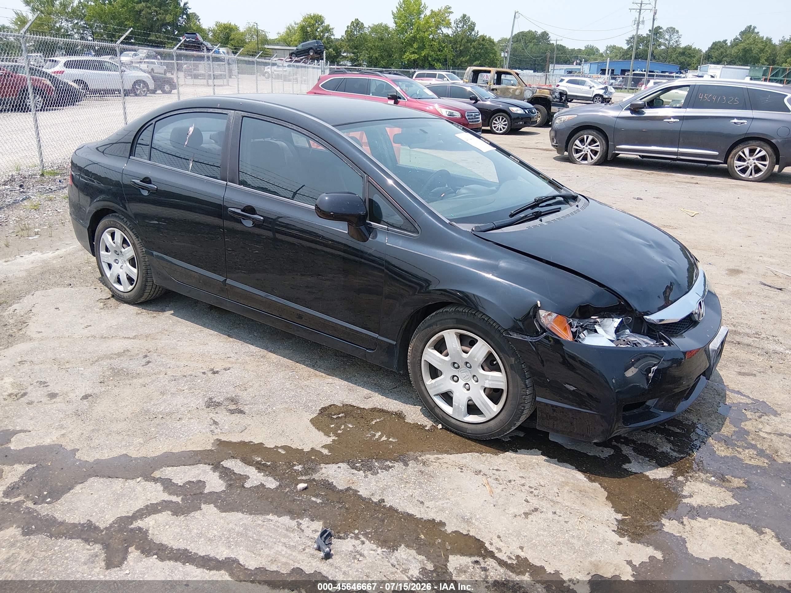2010 Honda Civic Lx Black vin: 2HGFA1F55AH327864