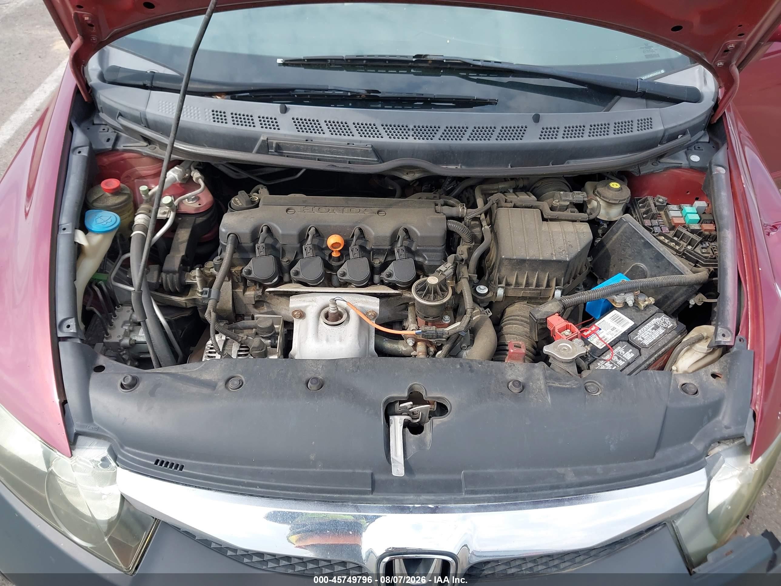 2010 Honda Civic Lx Burgundy vin: 2HGFA1F55AH534111