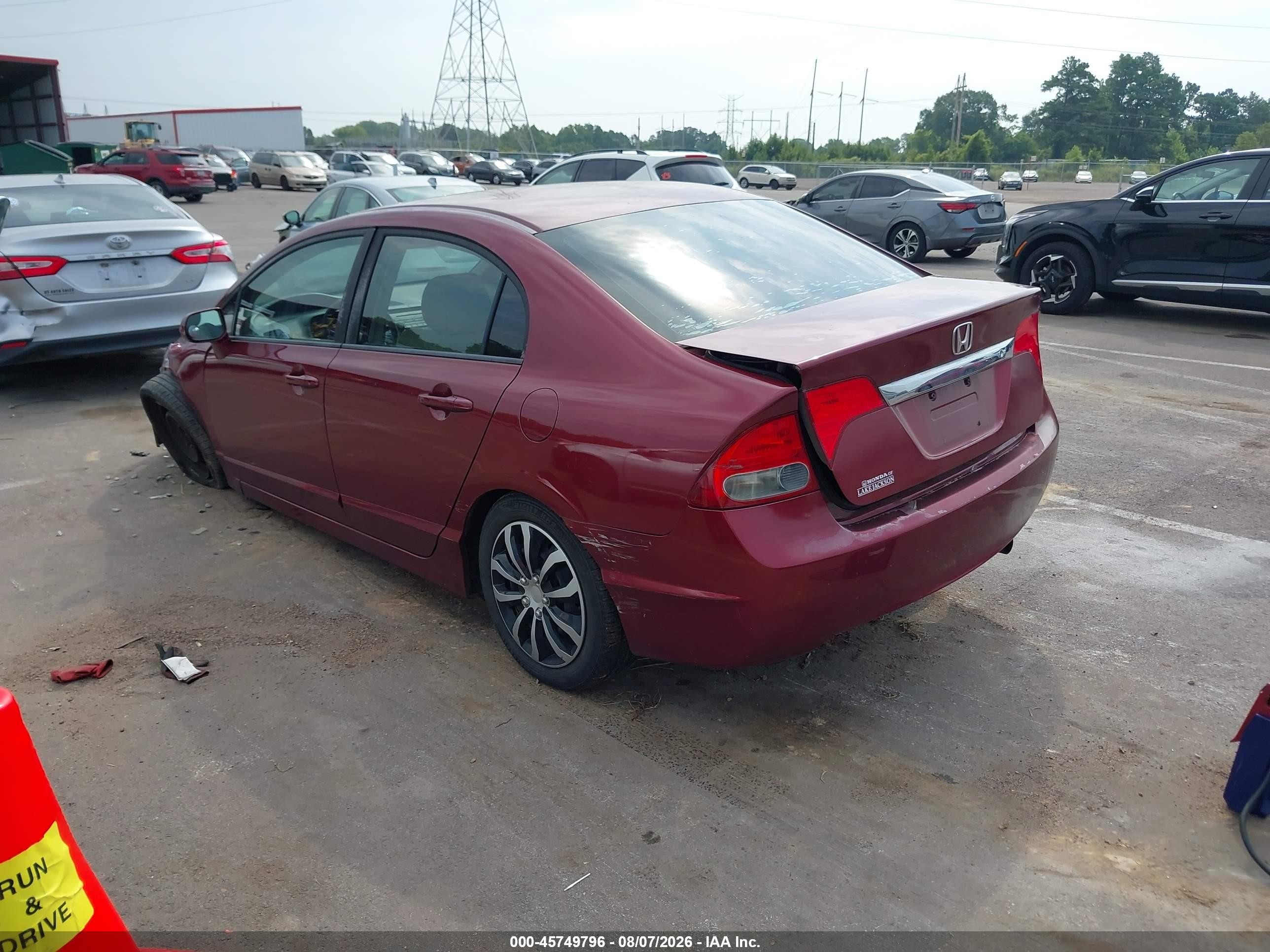 2010 Honda Civic Lx Burgundy vin: 2HGFA1F55AH534111