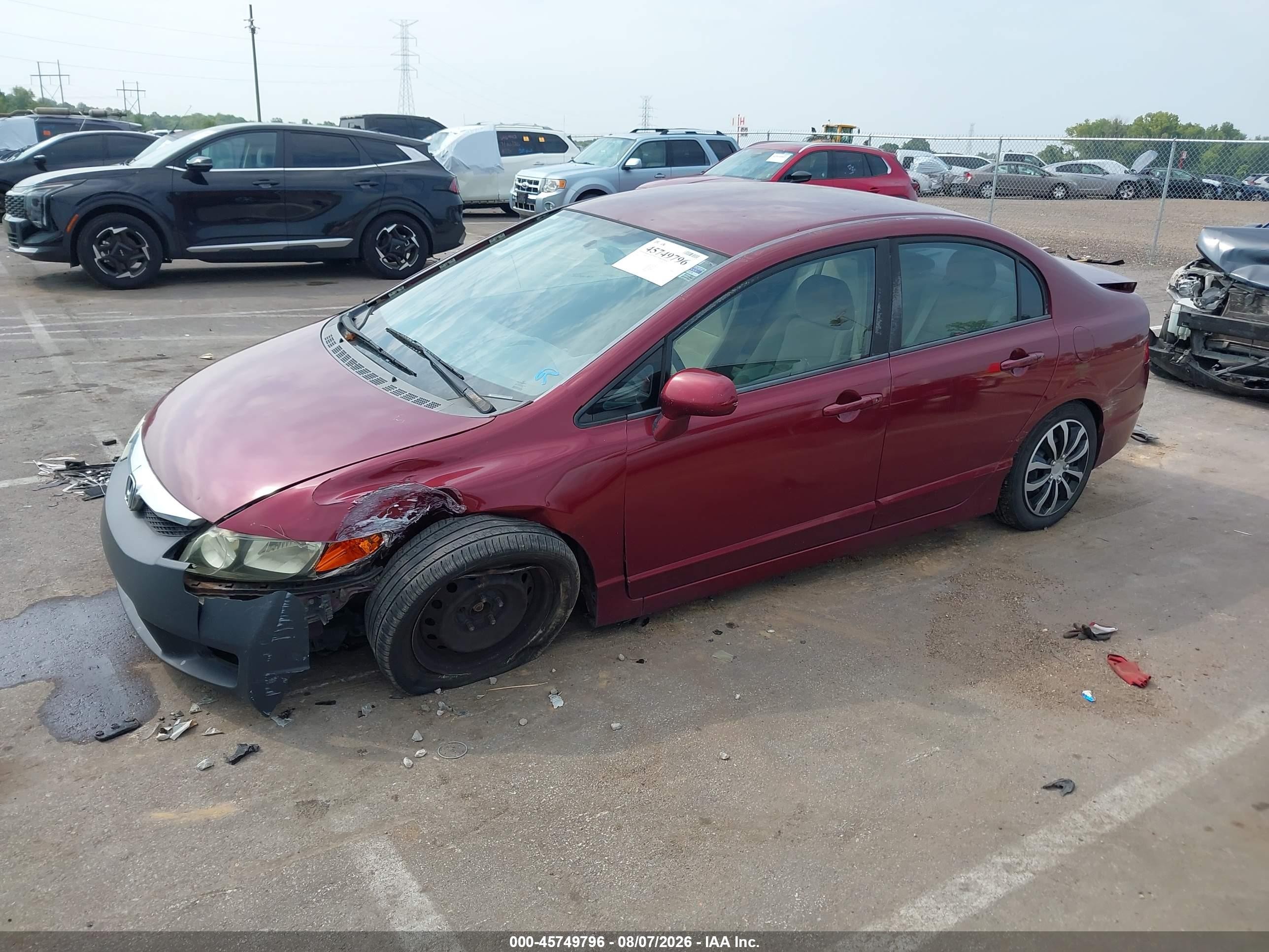 2010 Honda Civic Lx Burgundy vin: 2HGFA1F55AH534111