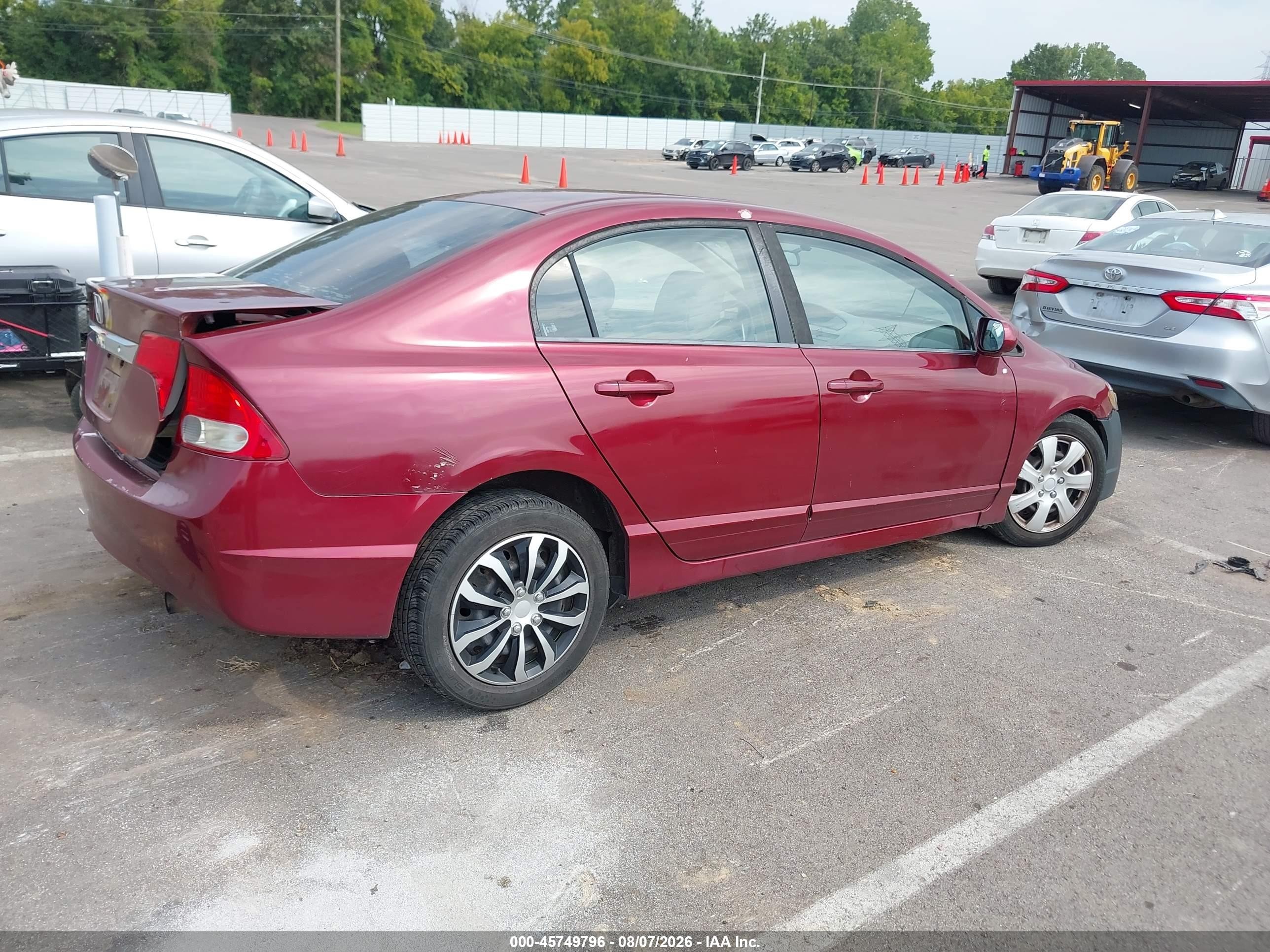 2010 Honda Civic Lx Burgundy vin: 2HGFA1F55AH534111
