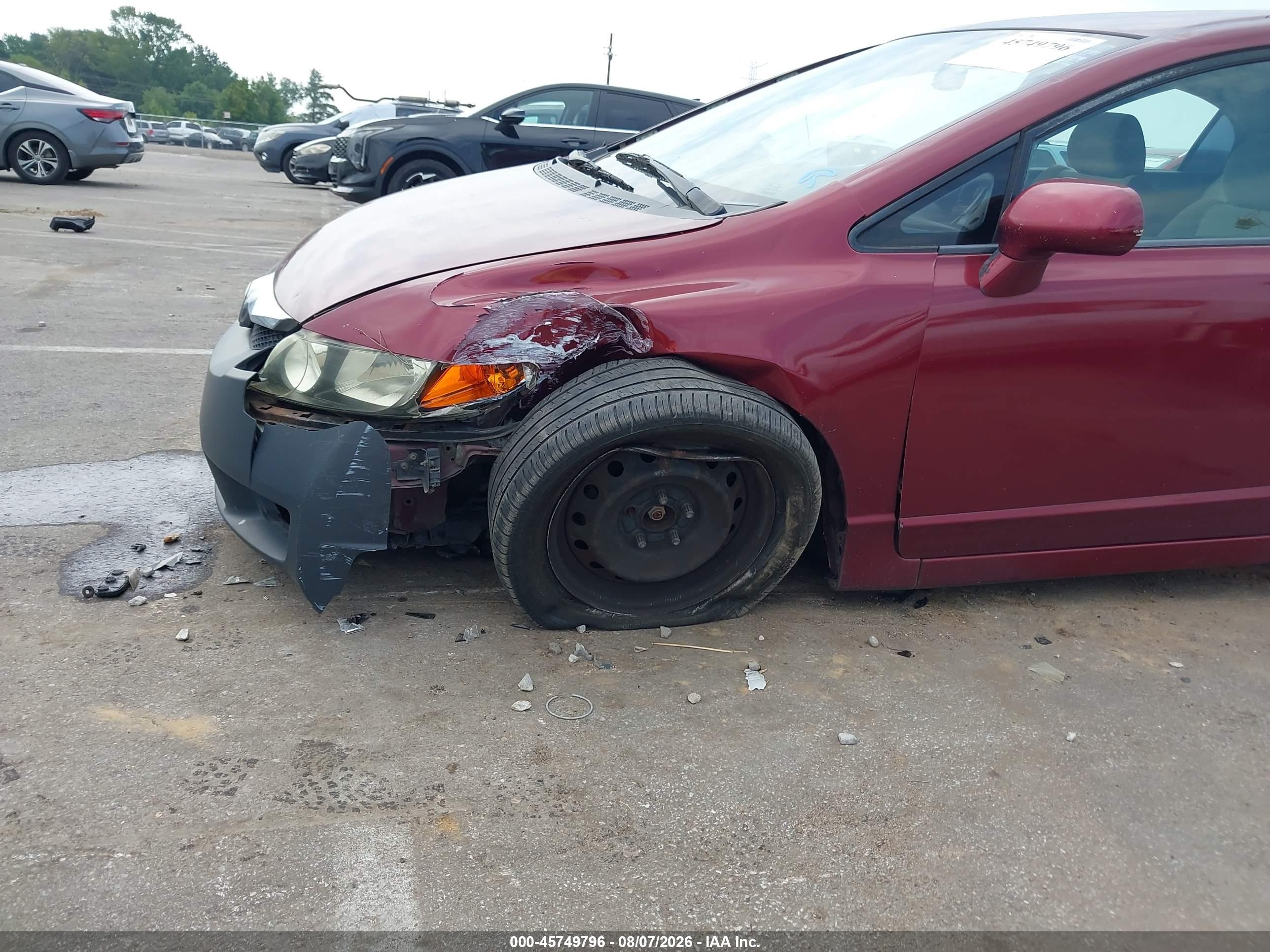 2010 Honda Civic Lx Burgundy vin: 2HGFA1F55AH534111