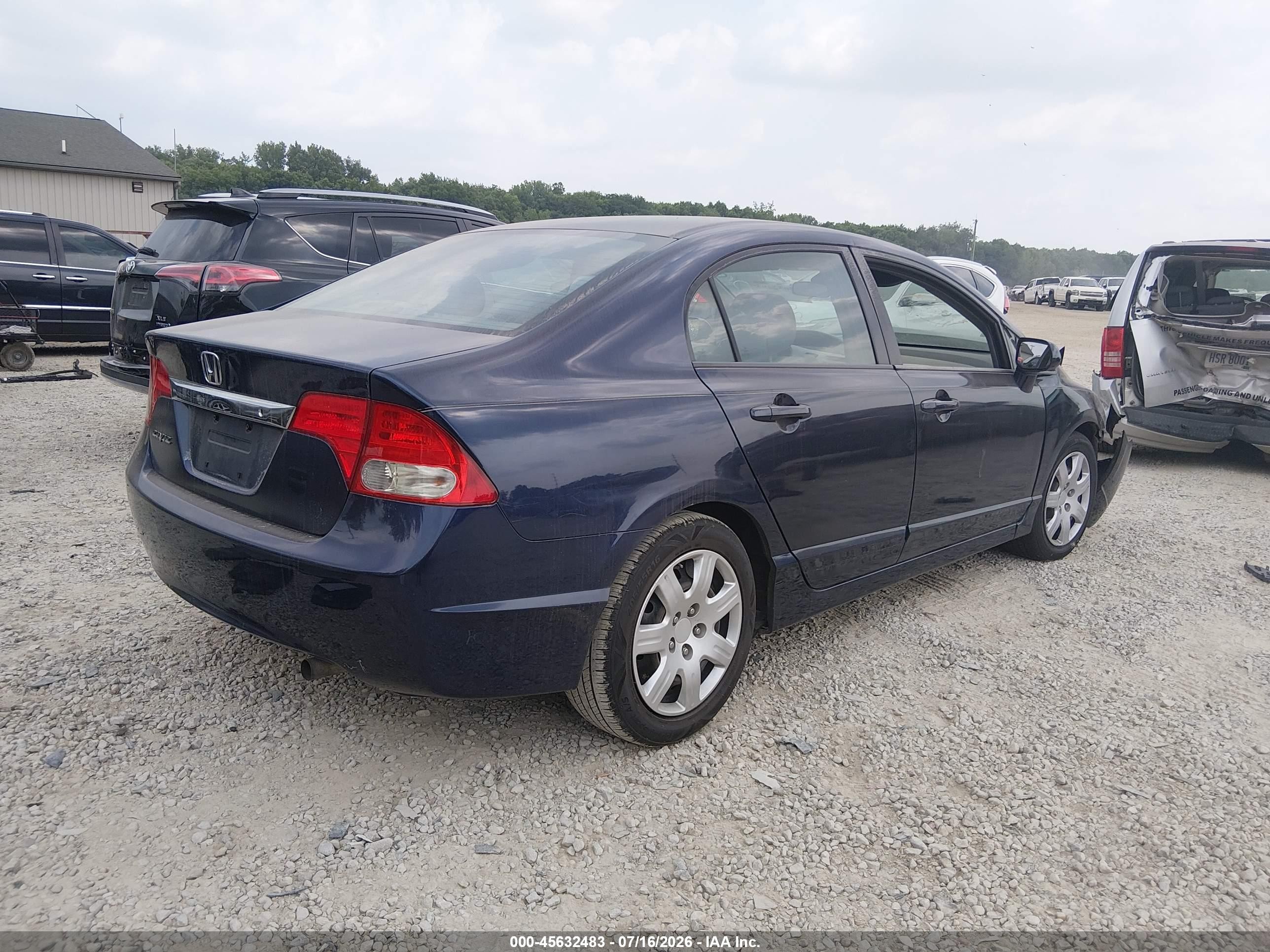 2010 Honda Civic Lx Blue vin: 2HGFA1F55AH539275
