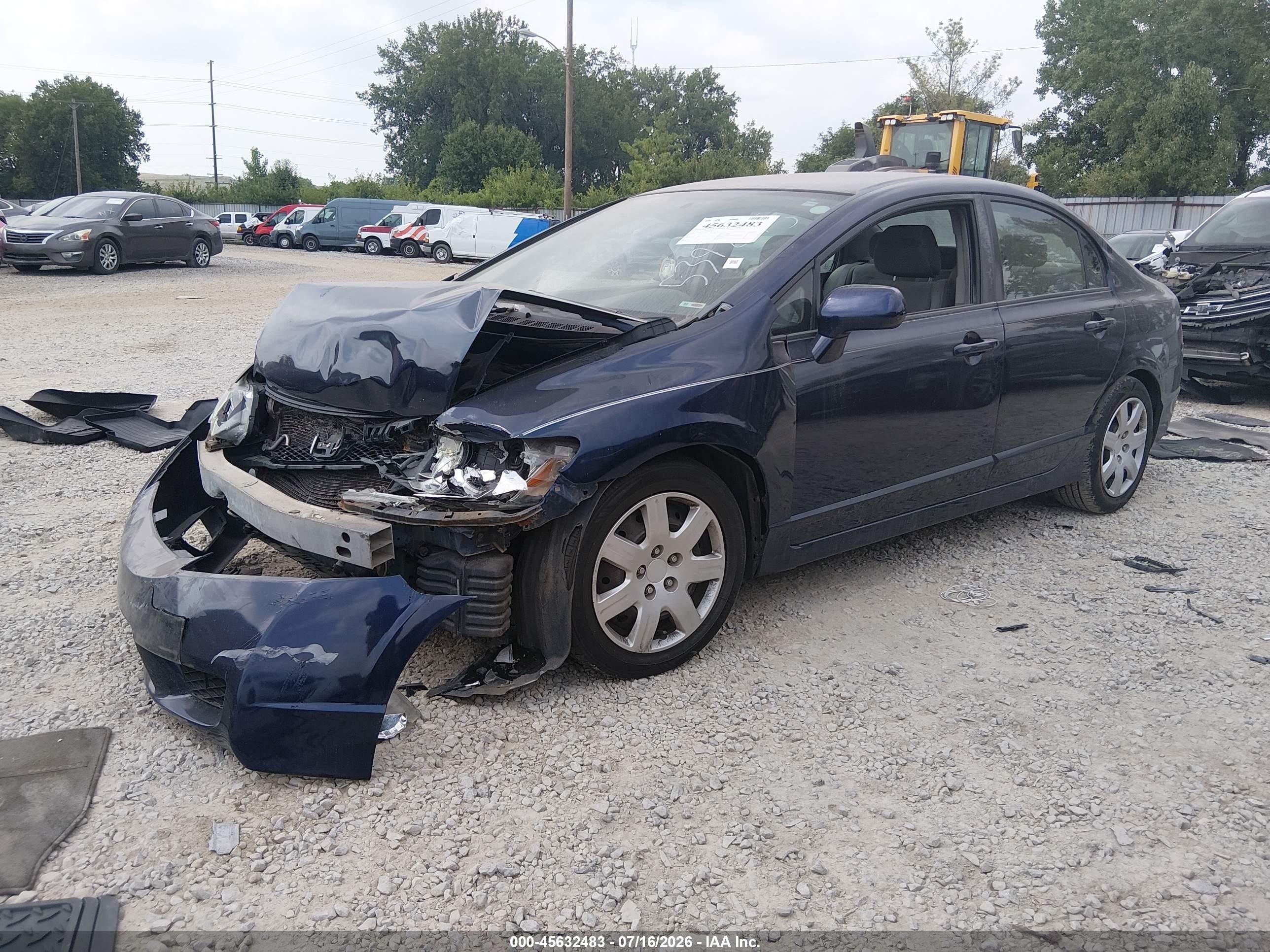 2010 Honda Civic Lx Blue vin: 2HGFA1F55AH539275