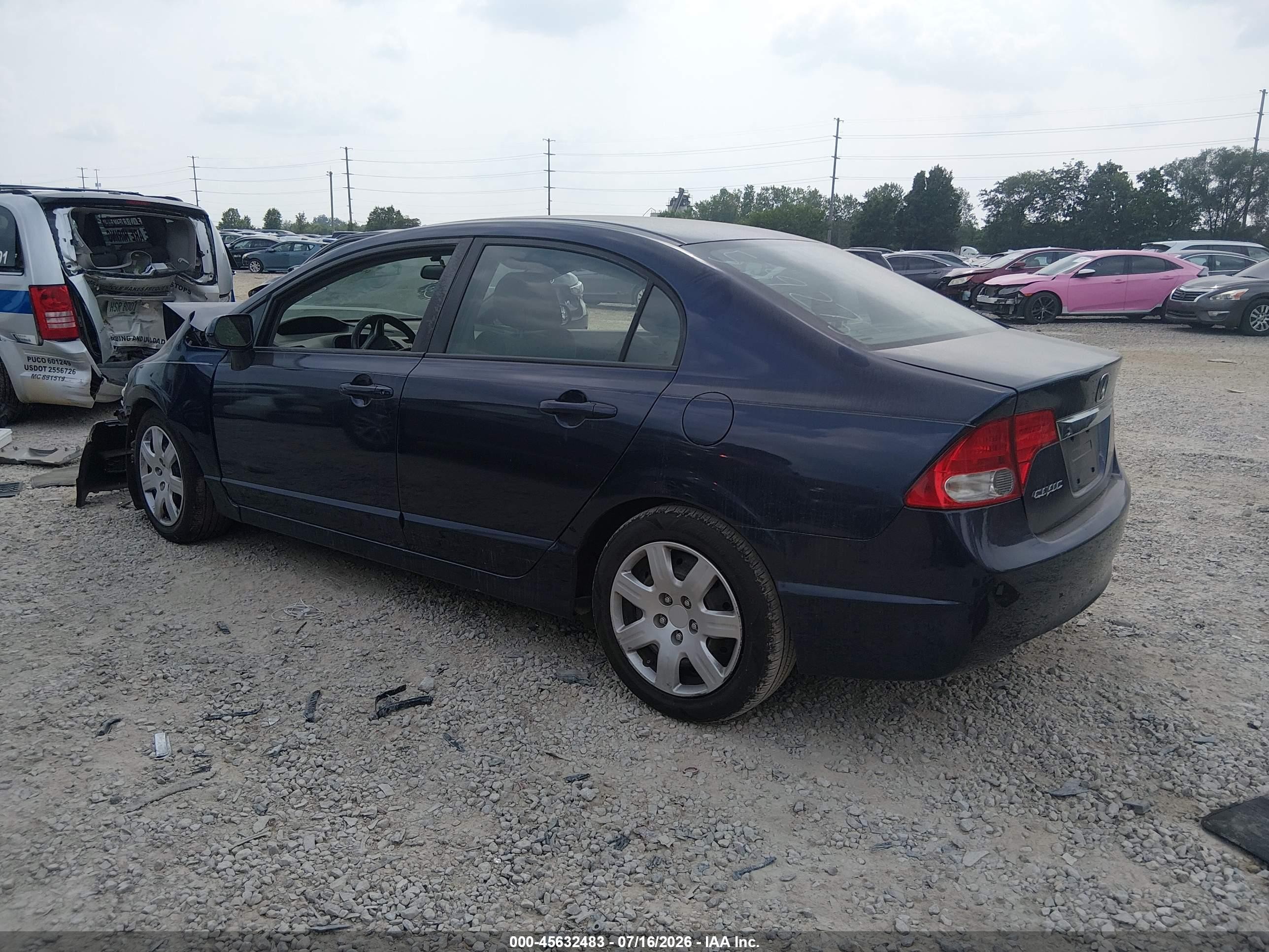 2010 Honda Civic Lx Blue vin: 2HGFA1F55AH539275