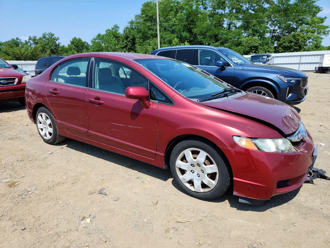 2010 Honda Civic Lx Maroon vin: 2HGFA1F55AH546792