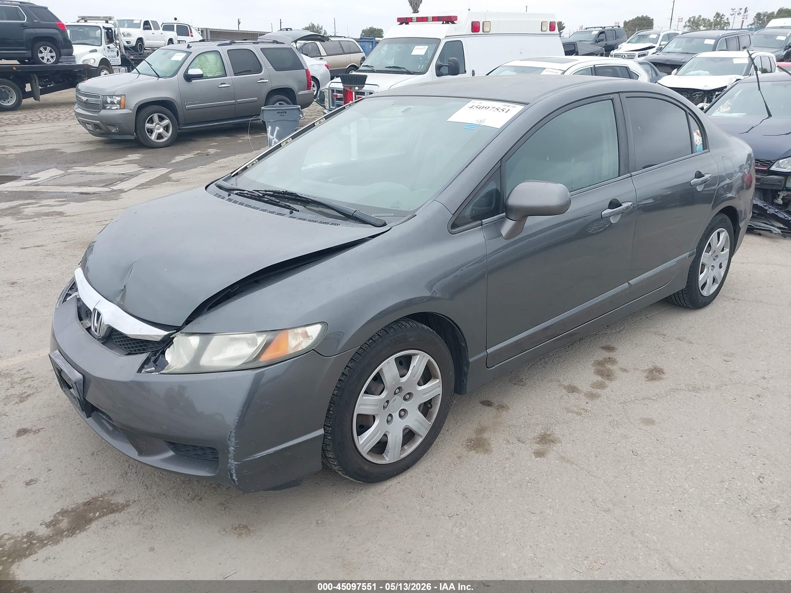 2010 Honda Civic Lx Gray vin: 2HGFA1F55AH581932