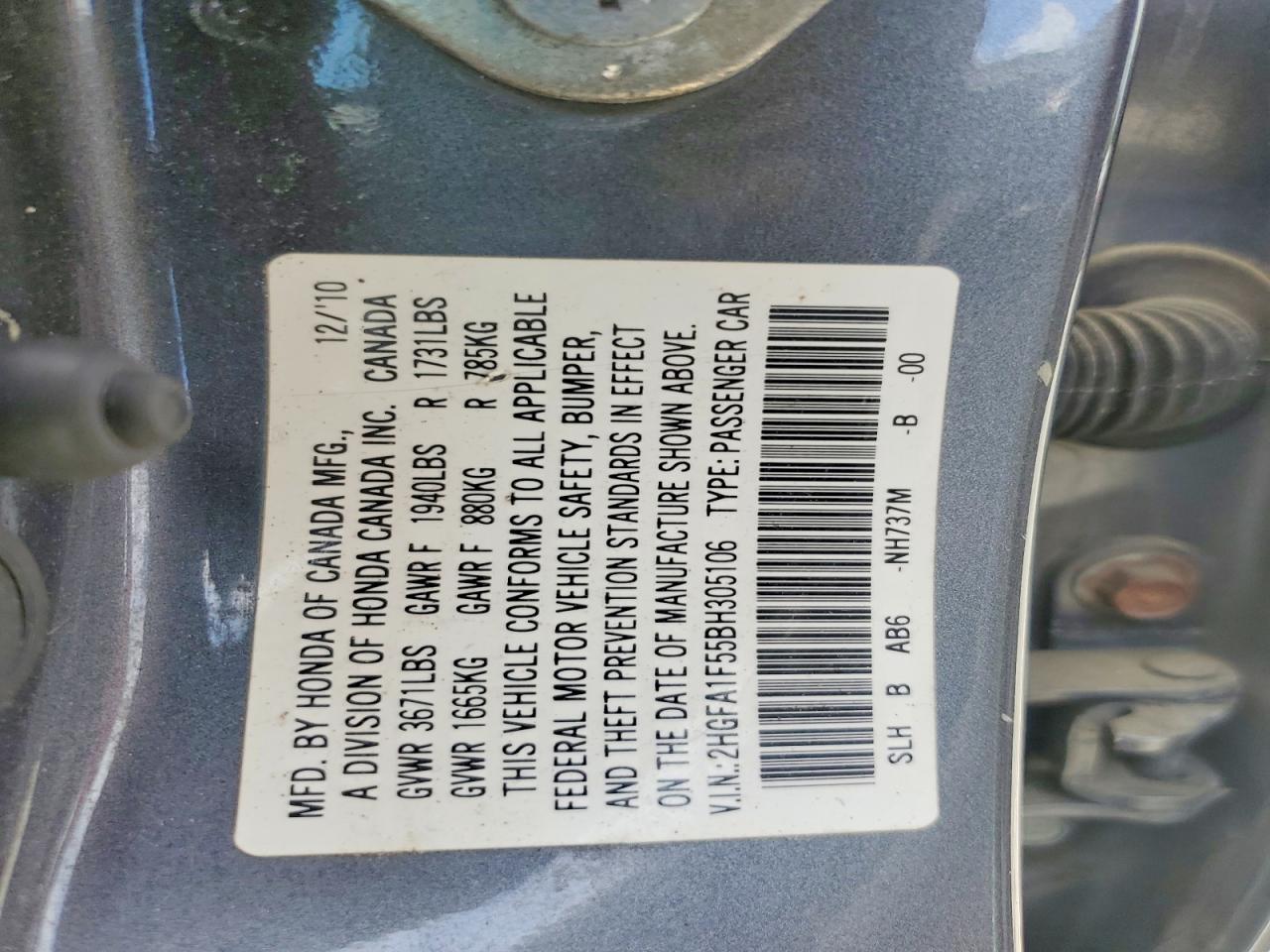 2011 Honda Civic Lx Silver vin: 2HGFA1F55BH305106