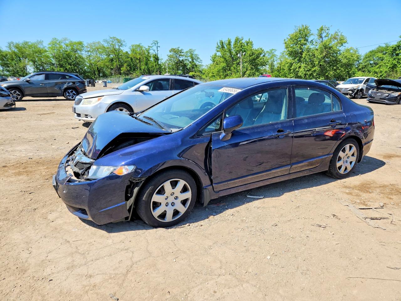 2011 Honda Civic Lx Blue vin: 2HGFA1F55BH500137