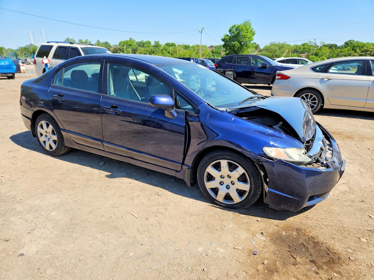 2011 Honda Civic Lx Blue vin: 2HGFA1F55BH500137