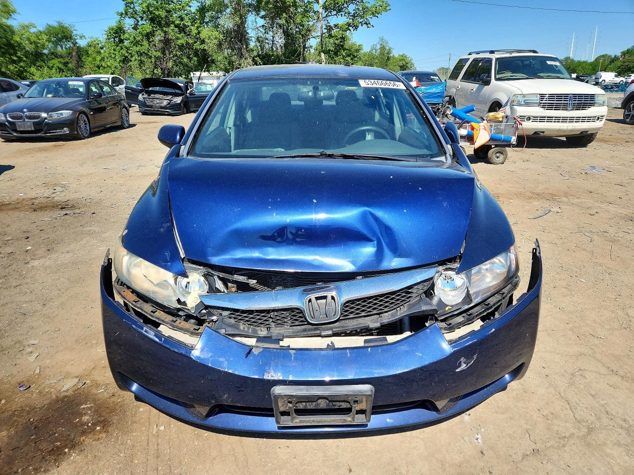 2011 Honda Civic Lx Blue vin: 2HGFA1F55BH500137