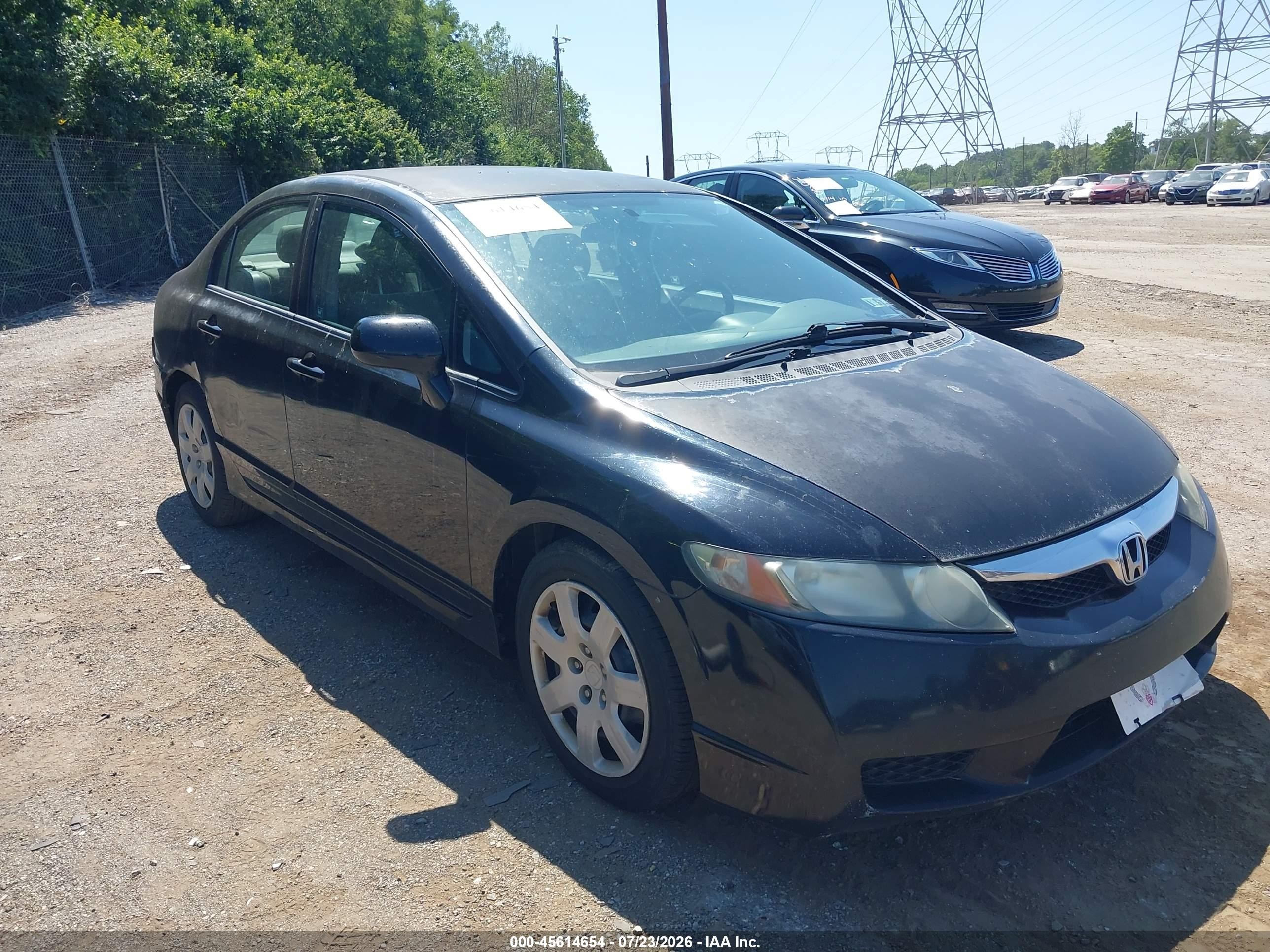 2011 Honda Civic Lx Black vin: 2HGFA1F55BH507041