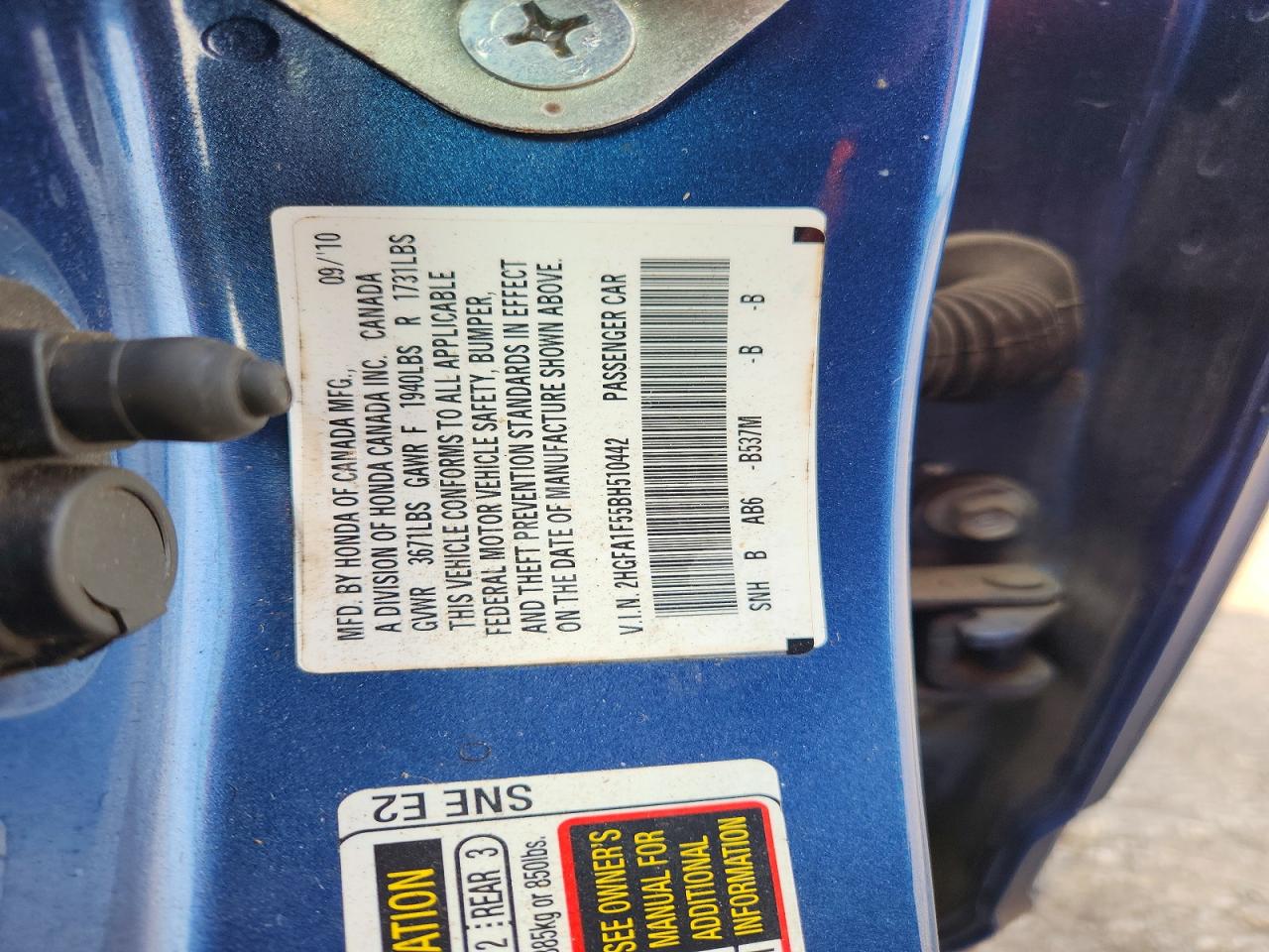 2011 Honda Civic 4d Lx Blue vin: 2HGFA1F55BH510442