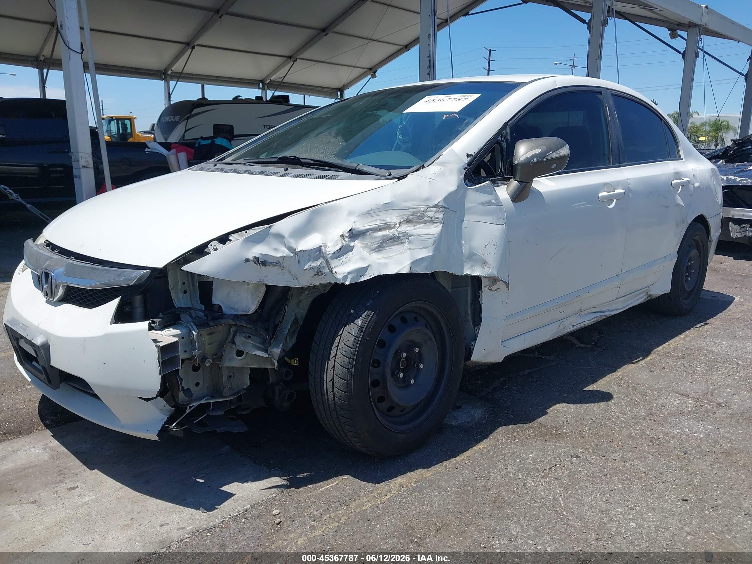 2011 Honda Civic Lx White vin: 2HGFA1F55BH514572