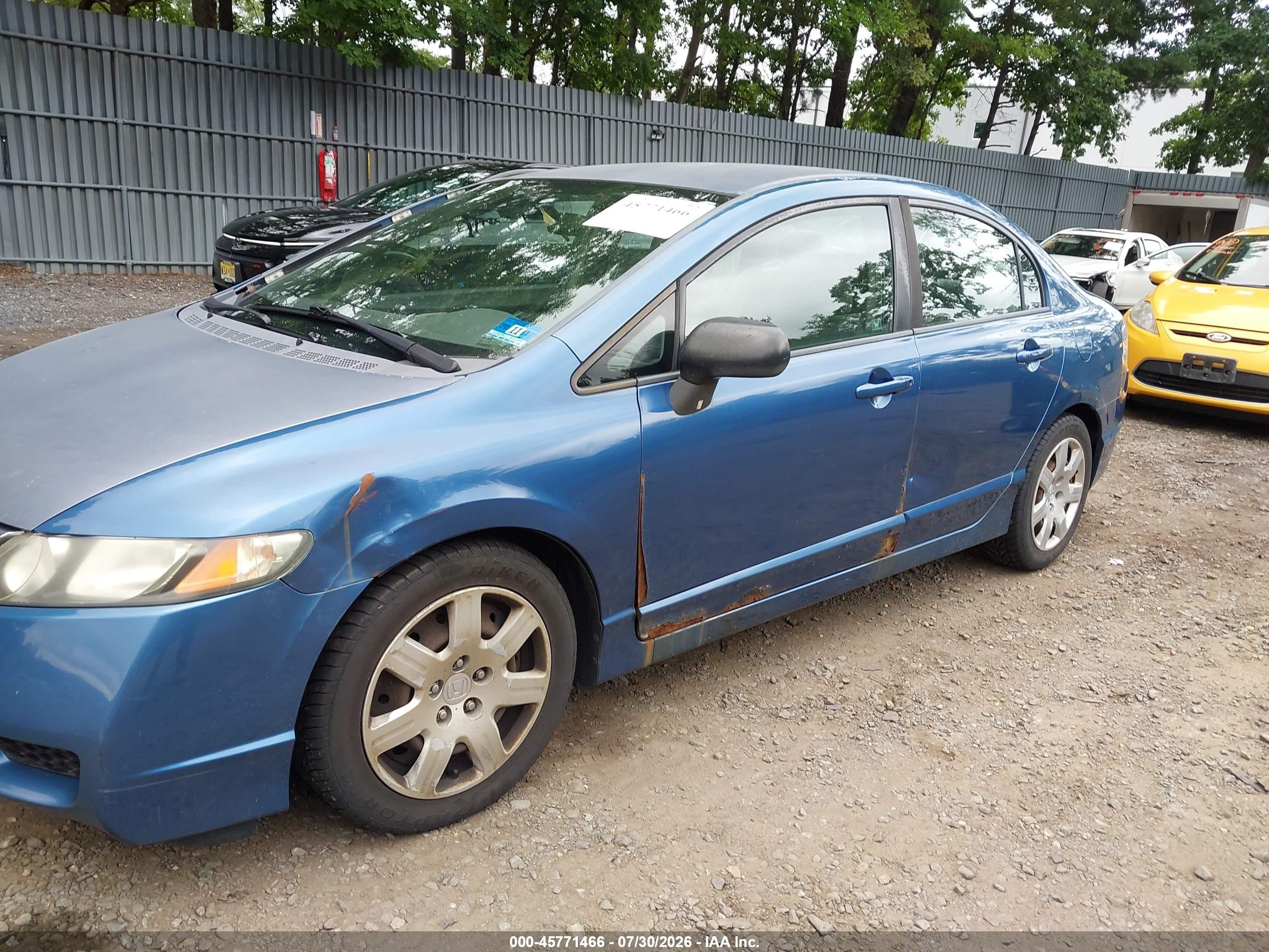 2010 Honda Civic Lx Blue vin: 2HGFA1F56AH500789