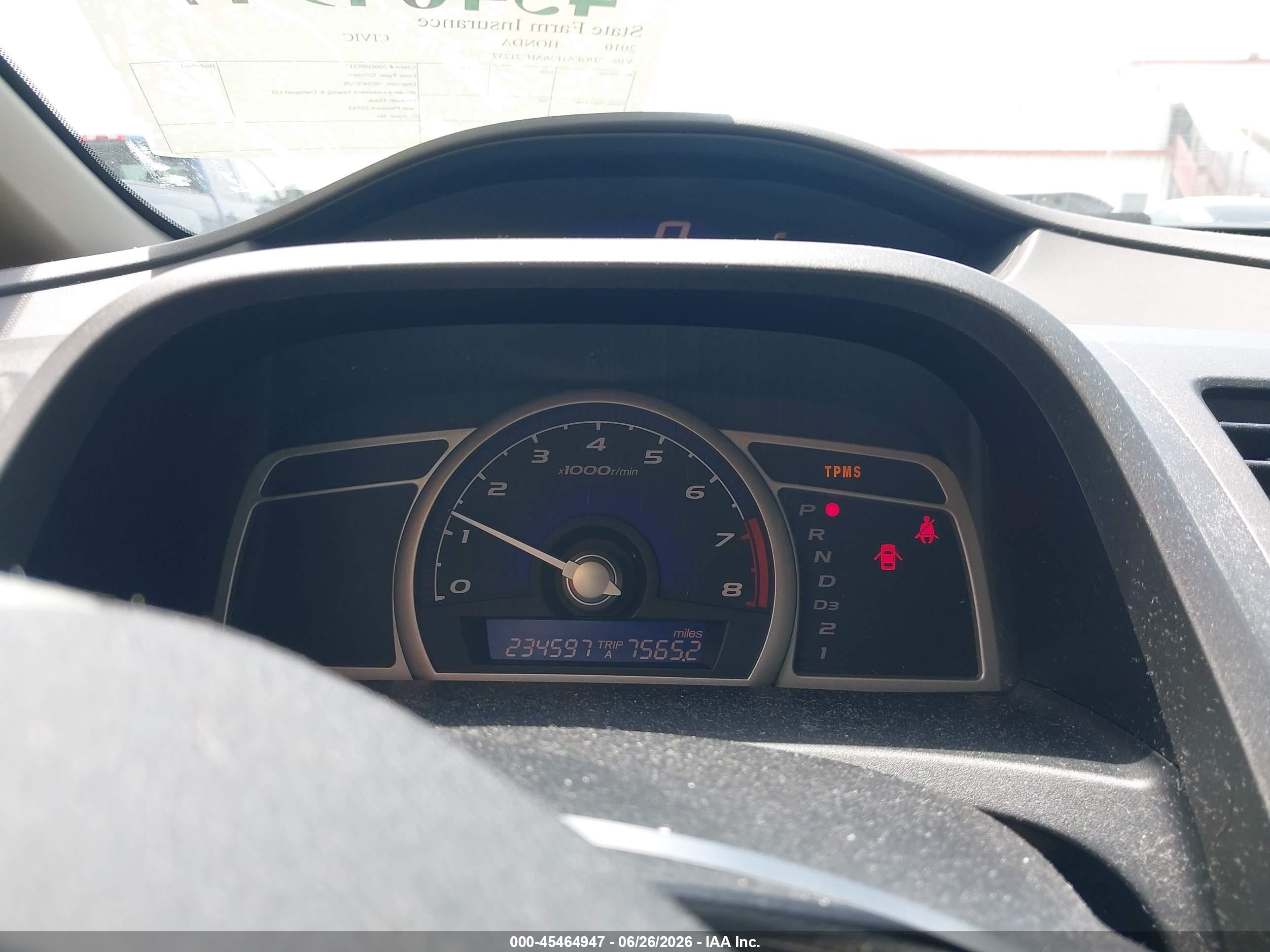2010 Honda Civic Lx White vin: 2HGFA1F56AH521237