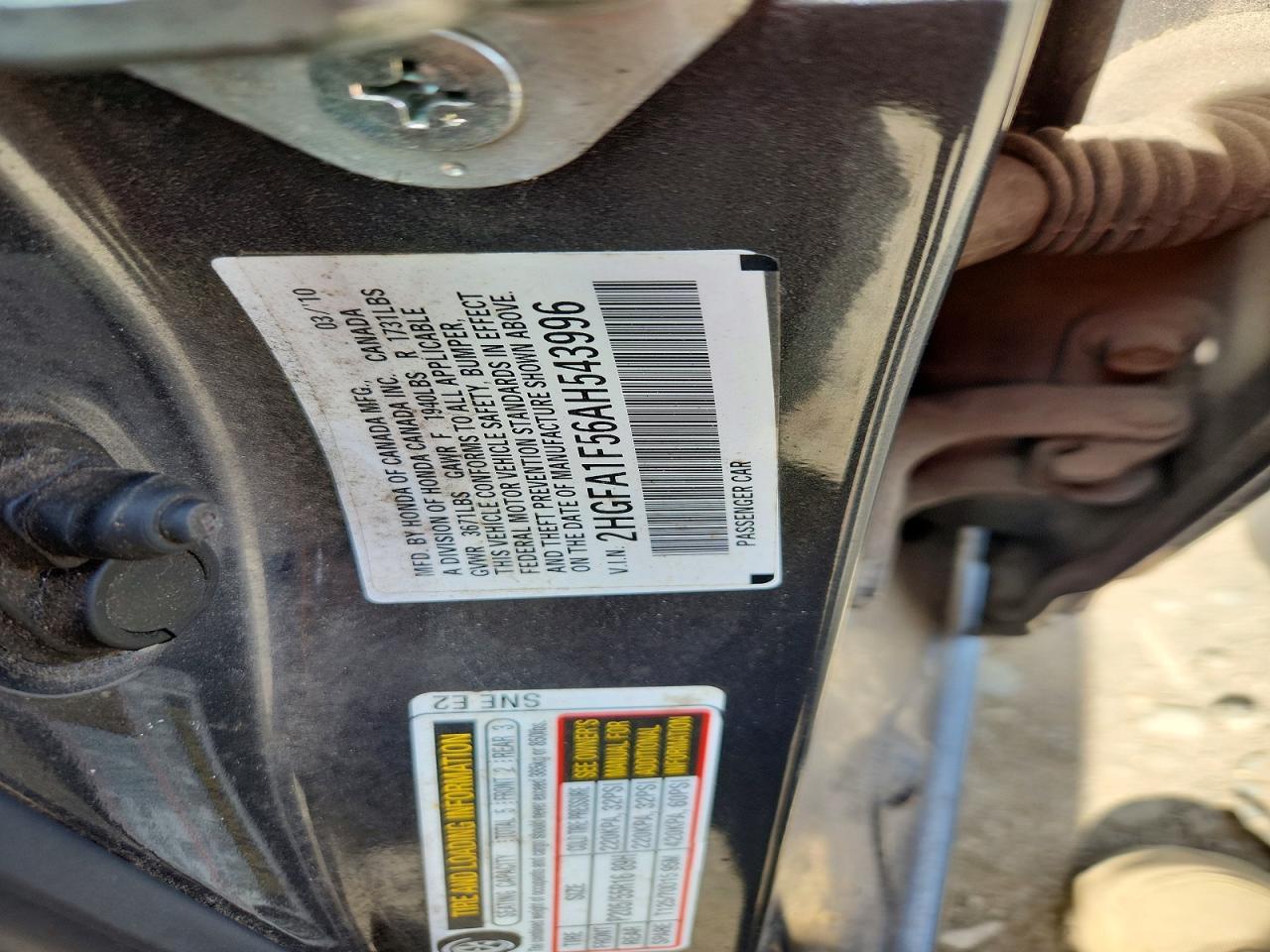 2010 Honda Civic Lx Серый vin: 2HGFA1F56AH543996