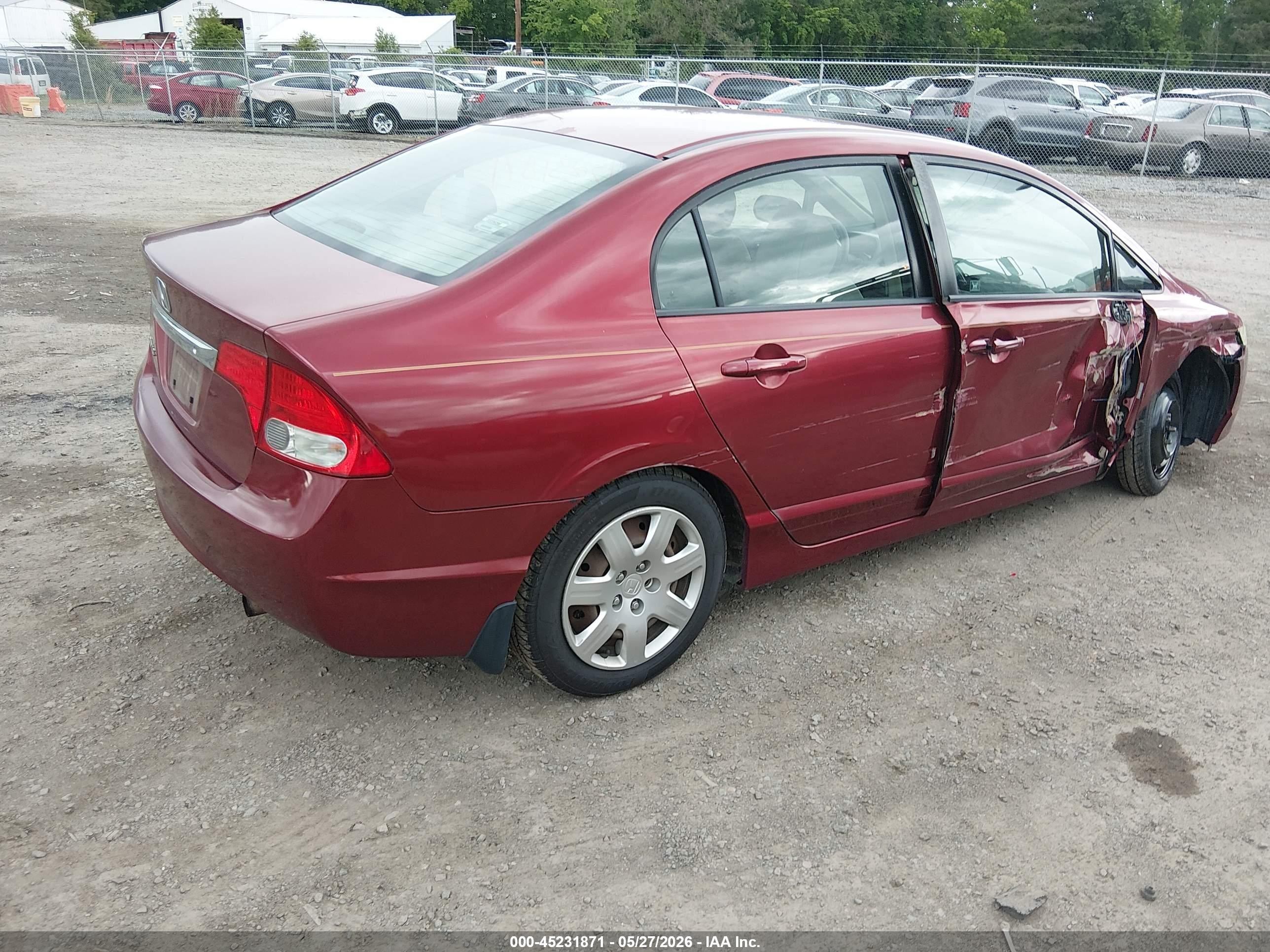 2010 Honda Civic Lx Red vin: 2HGFA1F56AH548373