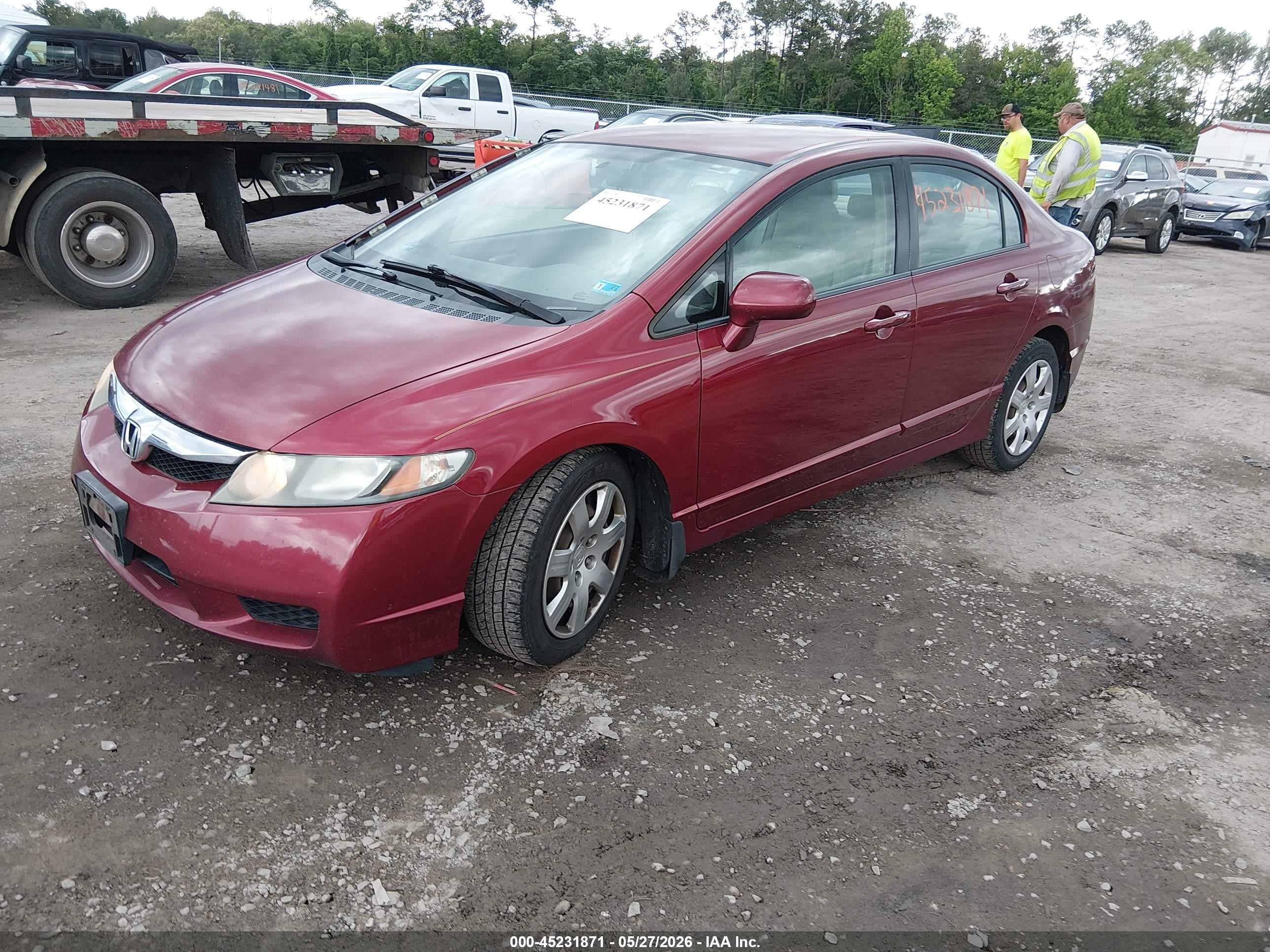 2010 Honda Civic Lx Red vin: 2HGFA1F56AH548373