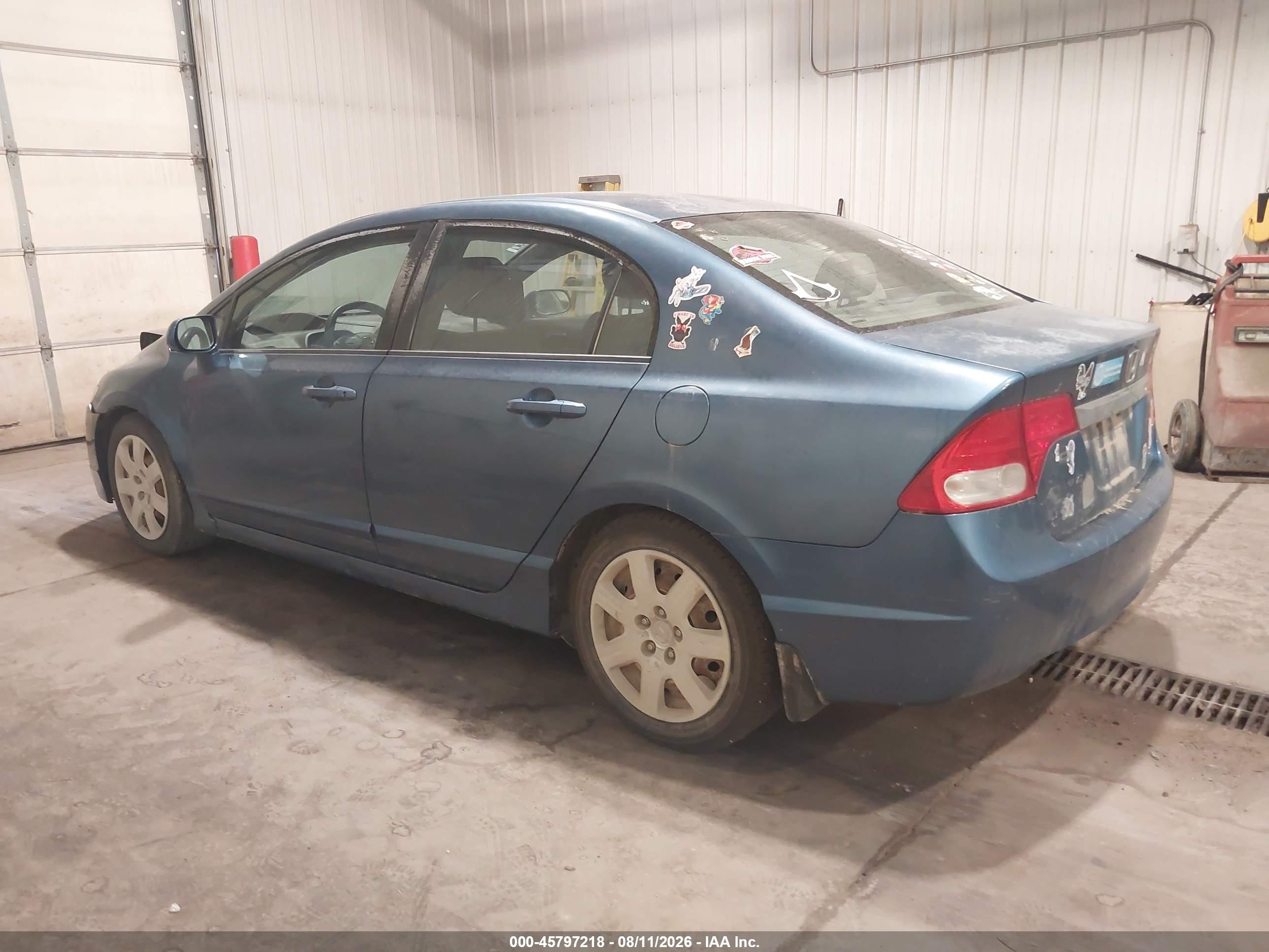 2011 Honda Civic Lx Blue vin: 2HGFA1F56BH539335