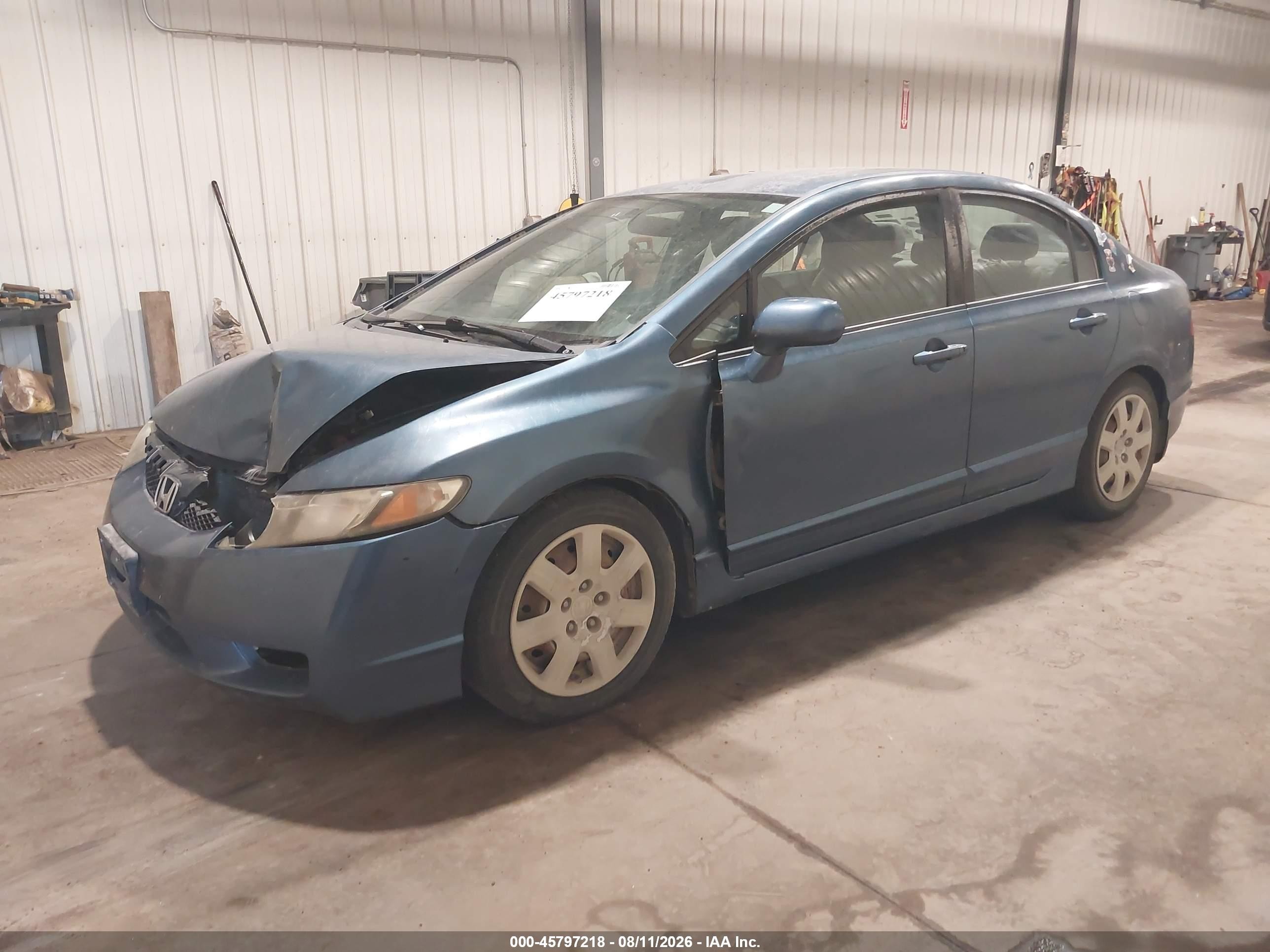 2011 Honda Civic Lx Blue vin: 2HGFA1F56BH539335