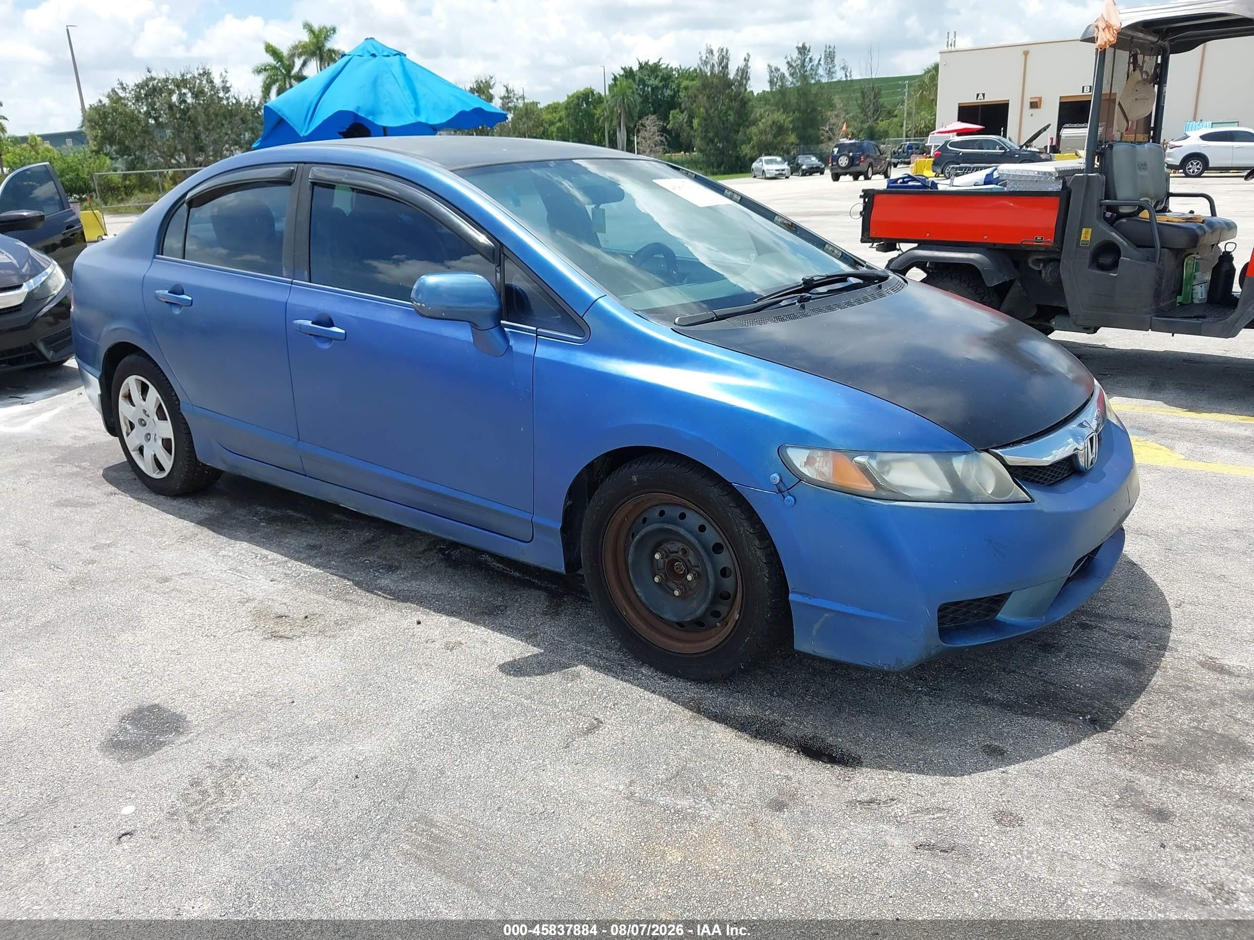 2010 Honda Civic Lx Blue vin: 2HGFA1F57AH303999