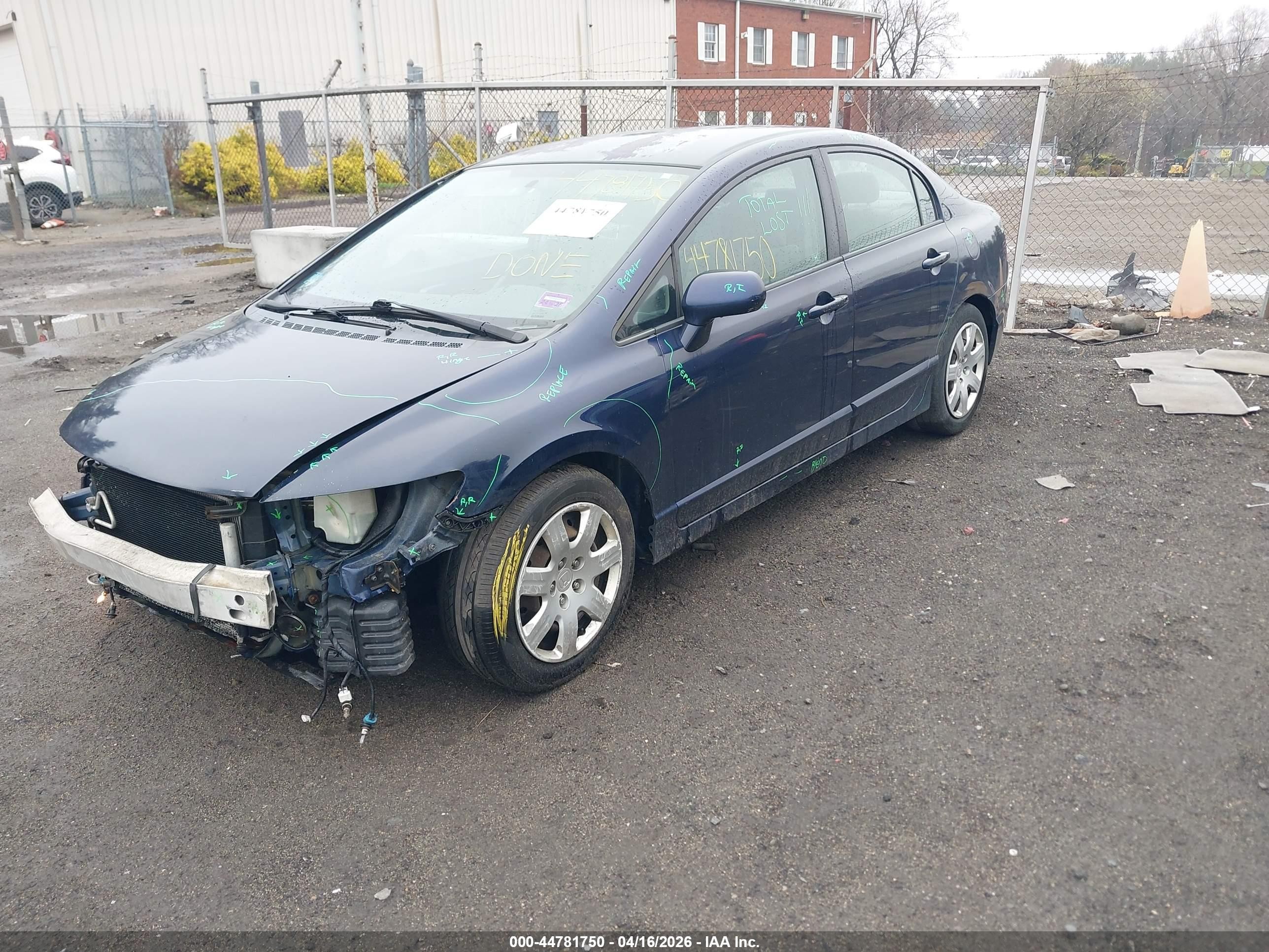 2010 Honda Civic Lx Blue vin: 2HGFA1F57AH578997