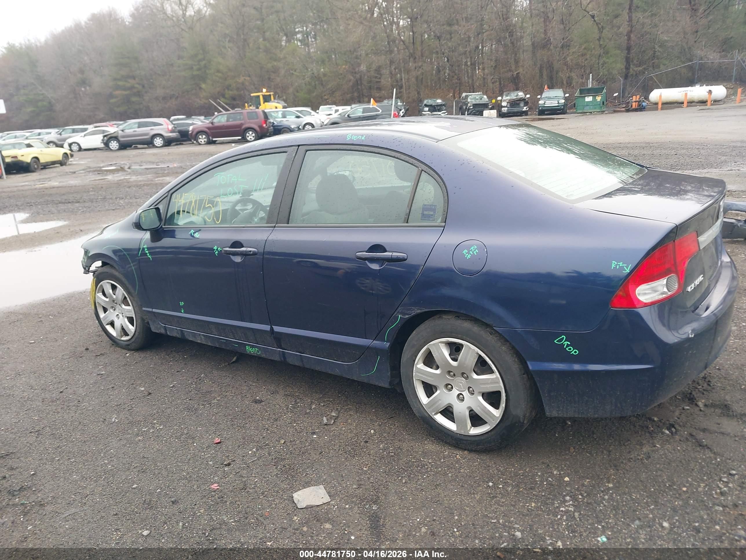 2010 Honda Civic Lx Blue vin: 2HGFA1F57AH578997