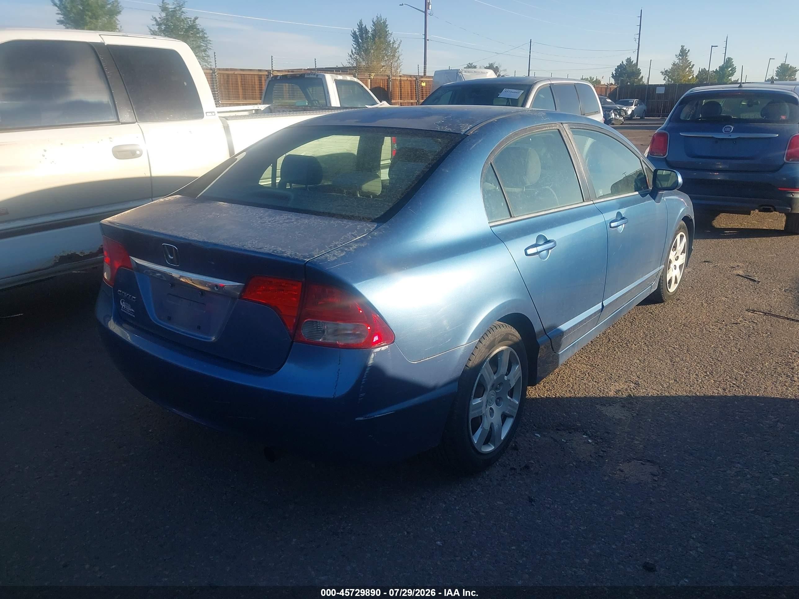 2010 Honda Civic Lx Blue vin: 2HGFA1F57AH581432