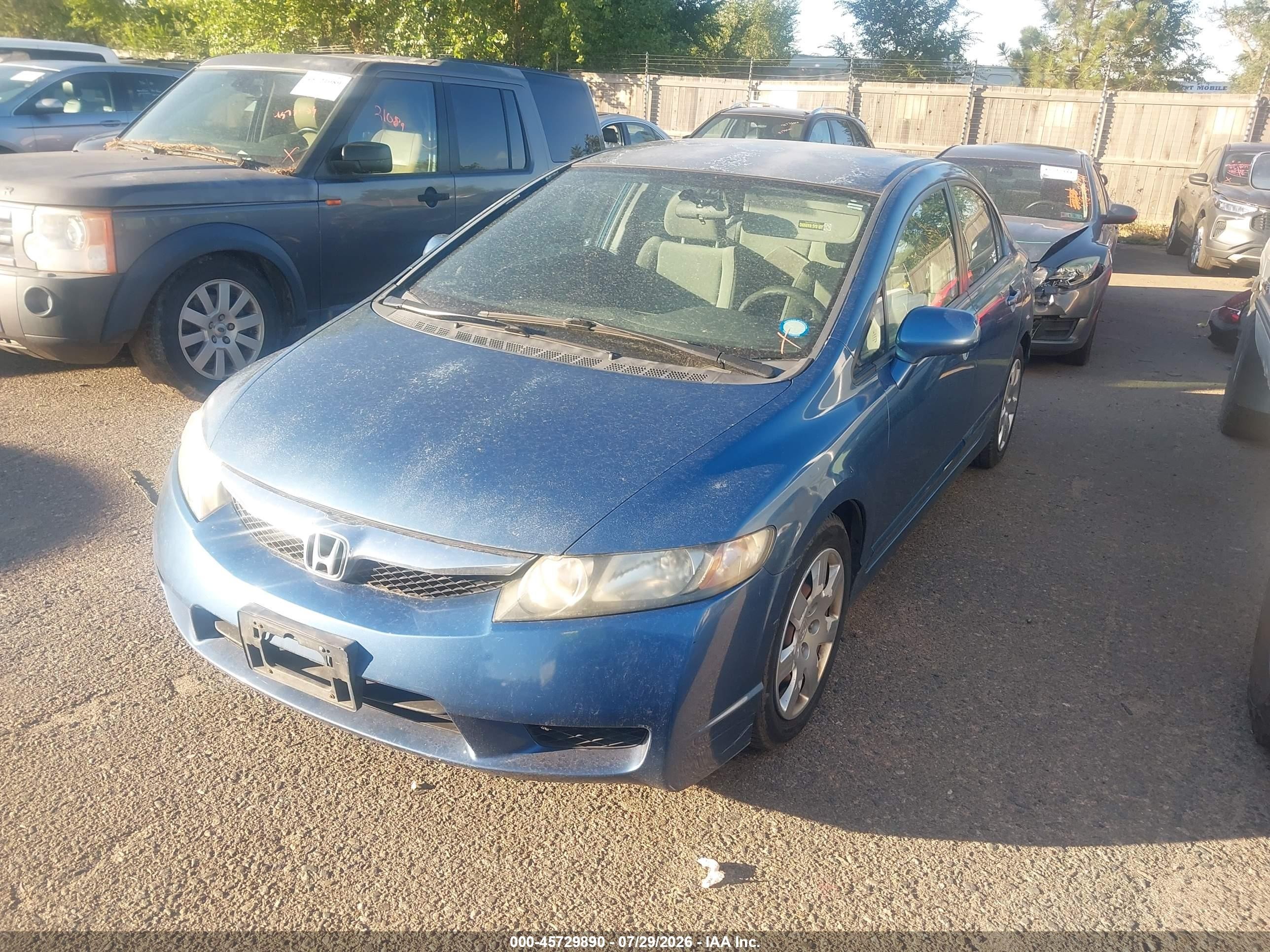 2010 Honda Civic Lx Blue vin: 2HGFA1F57AH581432