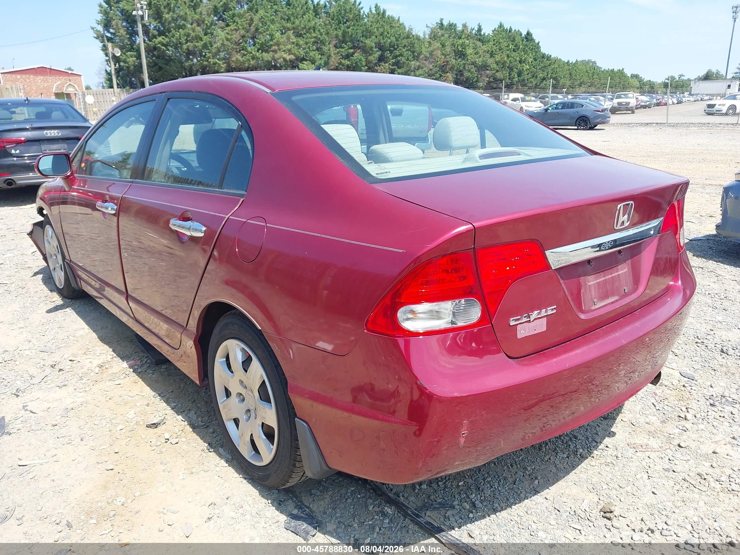 2010 Honda Civic Lx Burgundy vin: 2HGFA1F57AH587540